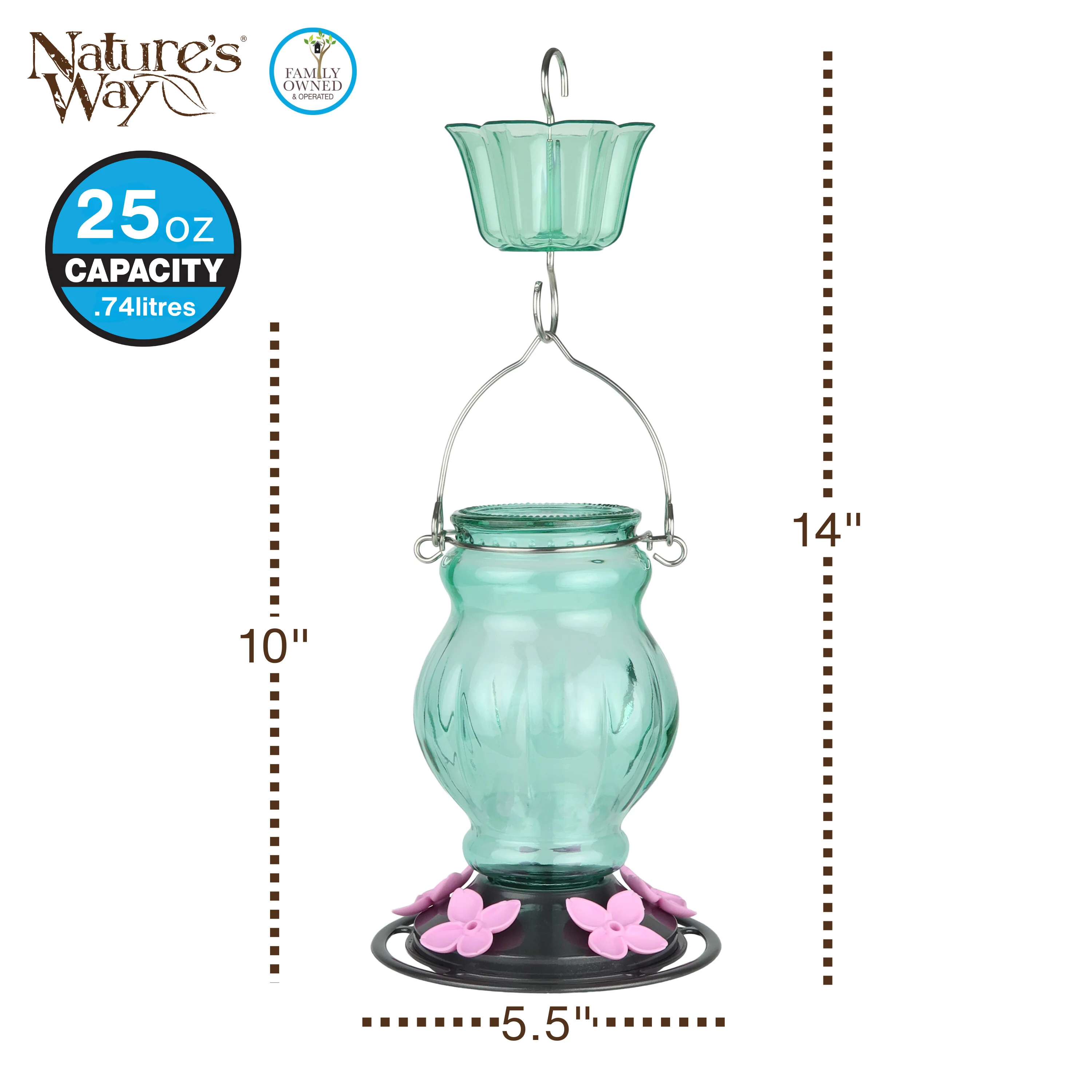 Aqua Visions Antique Hummingbird Gravity Feeder - Image 2