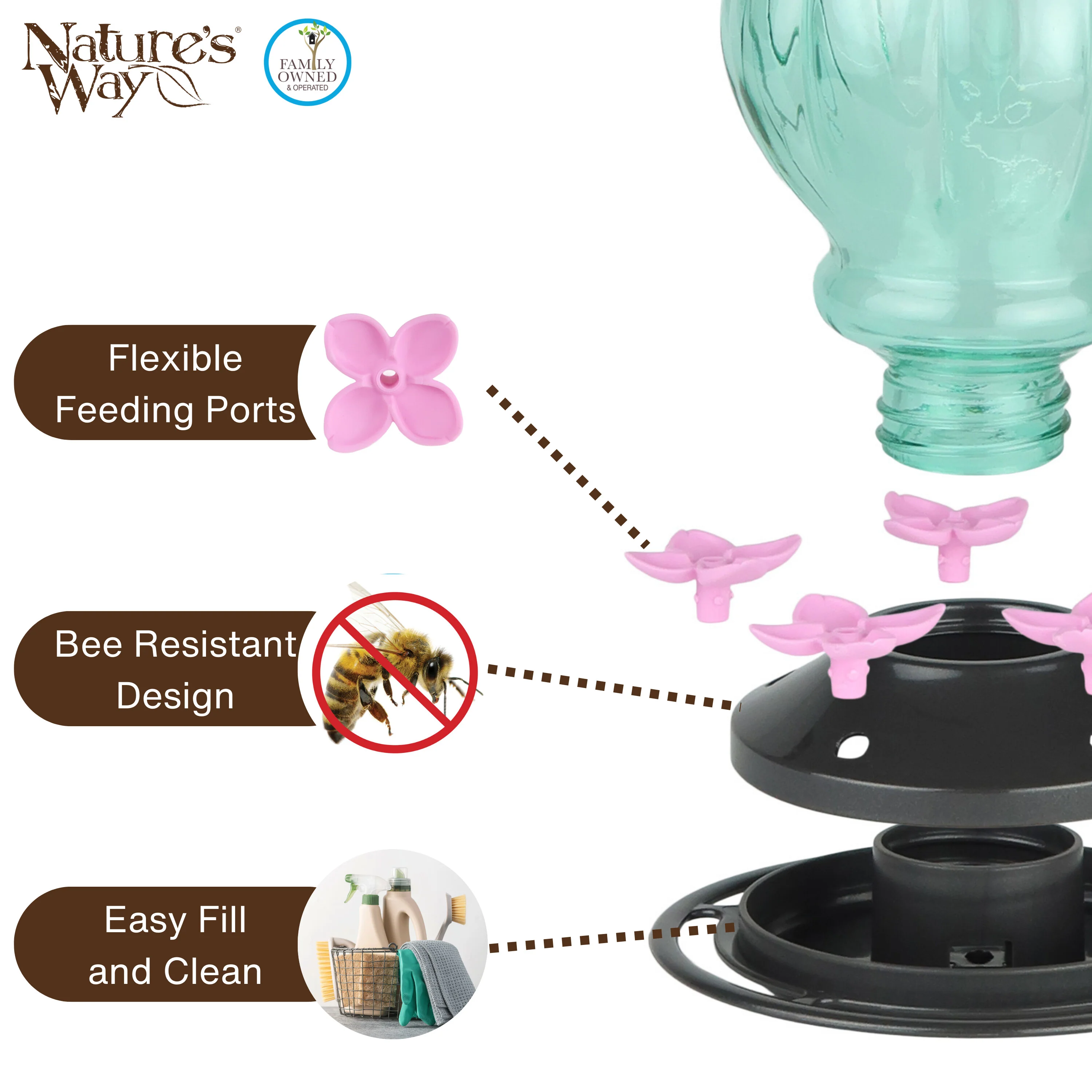 Aqua Visions Antique Hummingbird Gravity Feeder - Image 4