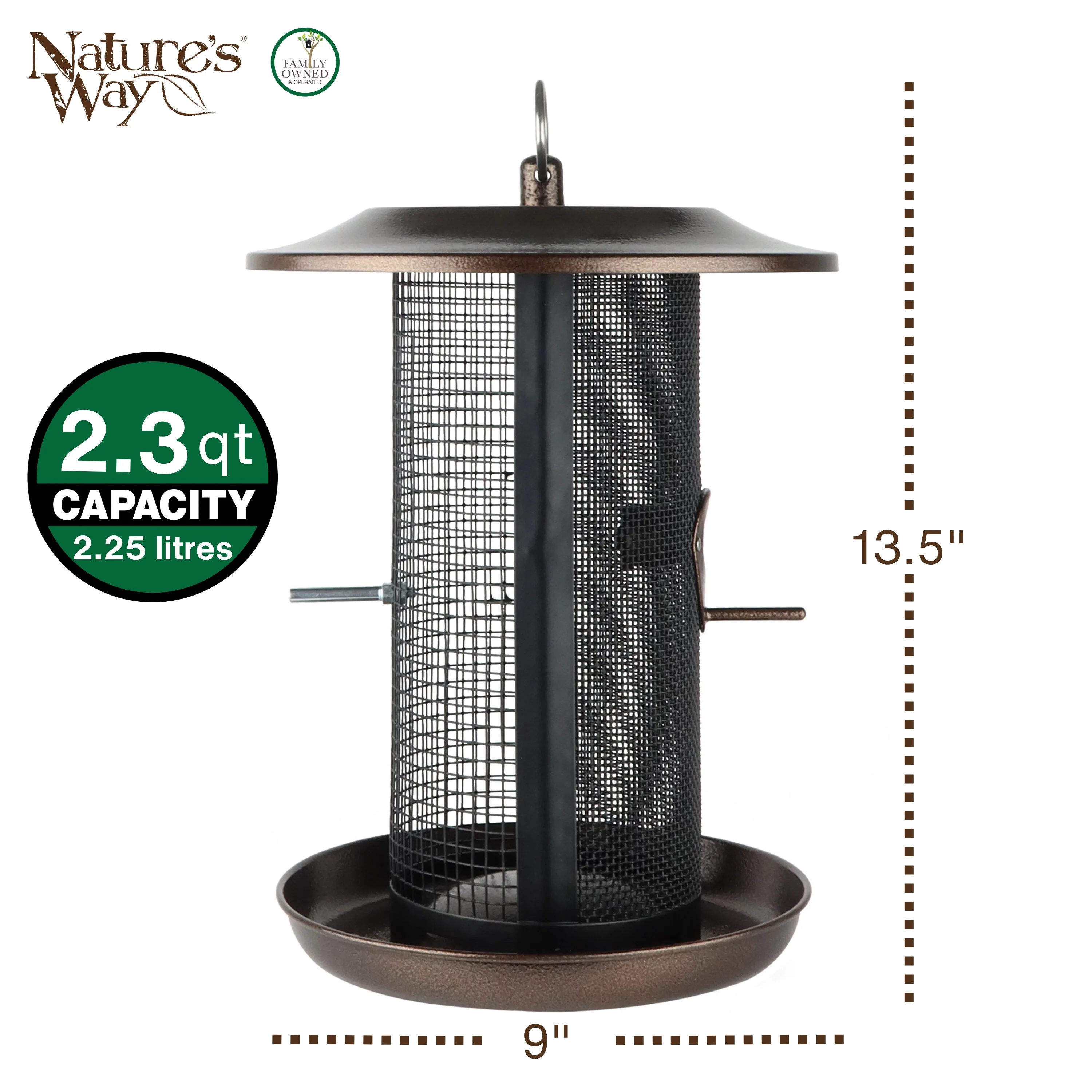 Beloved Bronze Dual-Chamber Metal Mesh Bird Feeder - Image 2