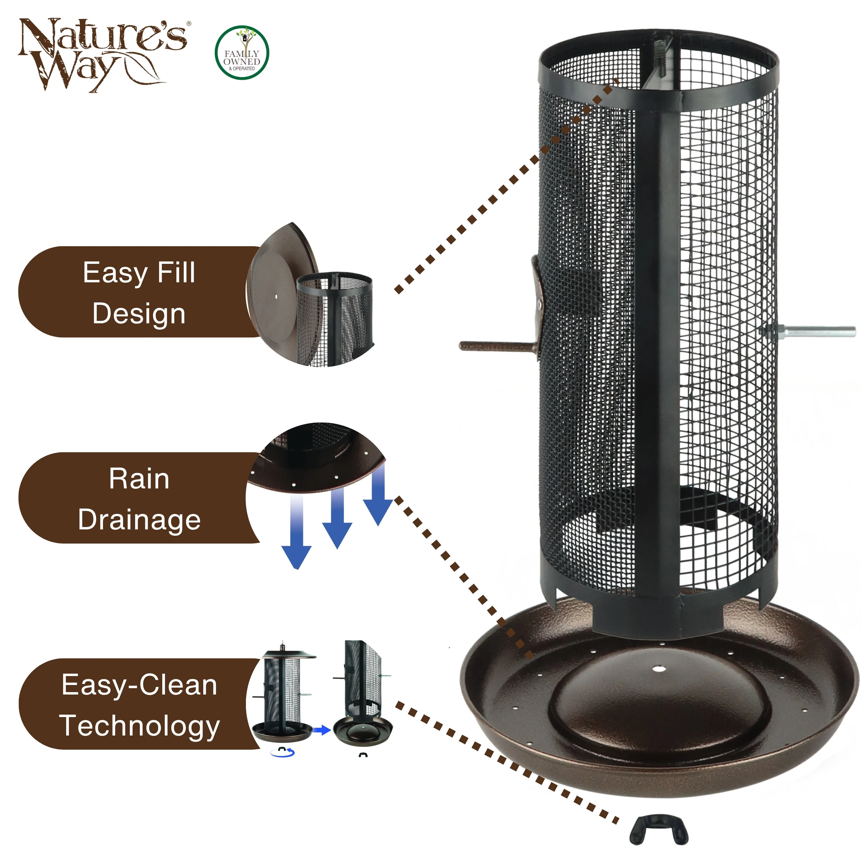 Beloved Bronze Dual-Chamber Metal Mesh Bird Feeder - Image 4