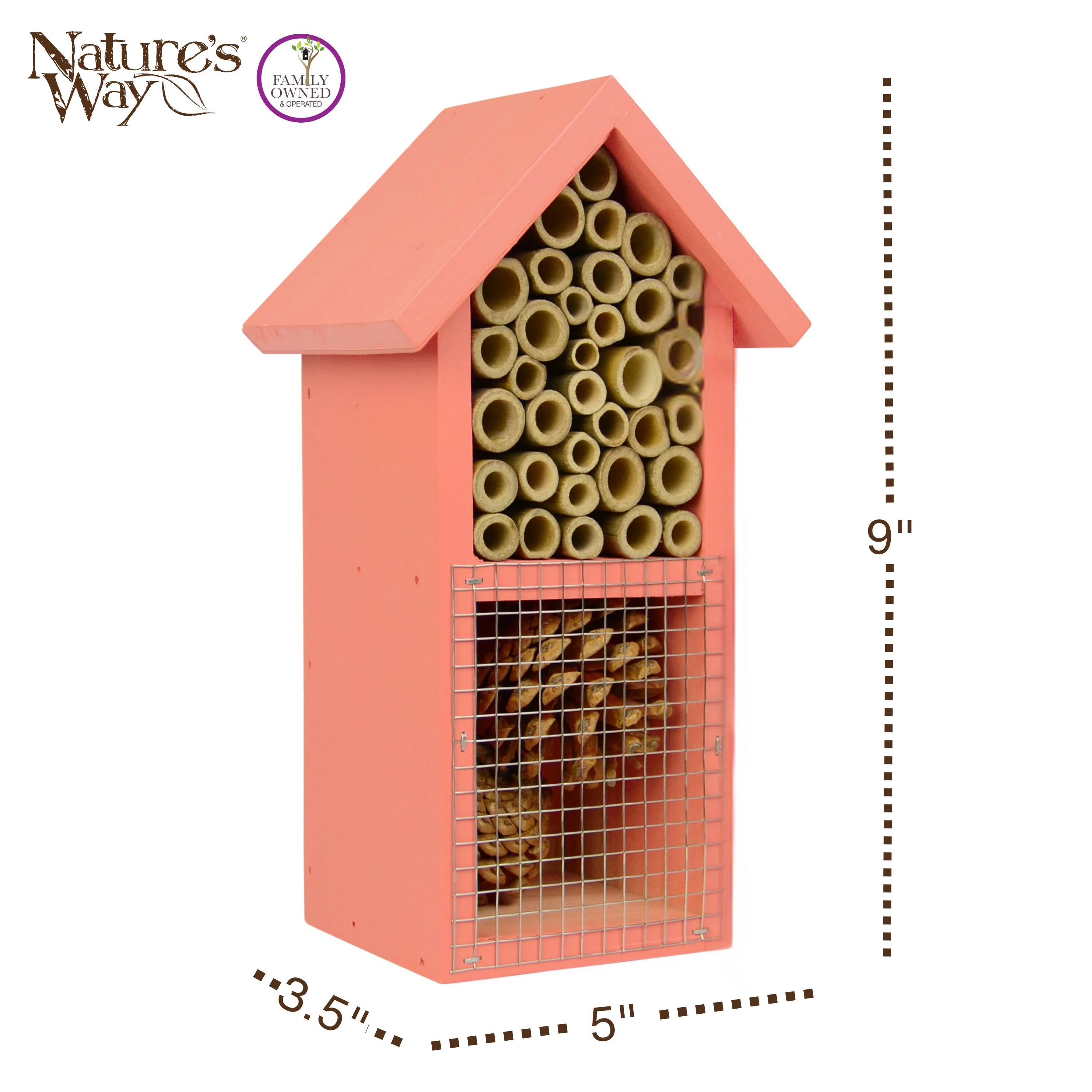 Better Gardens Dual-Chamber Beneficial Insect House - Red - Image 2