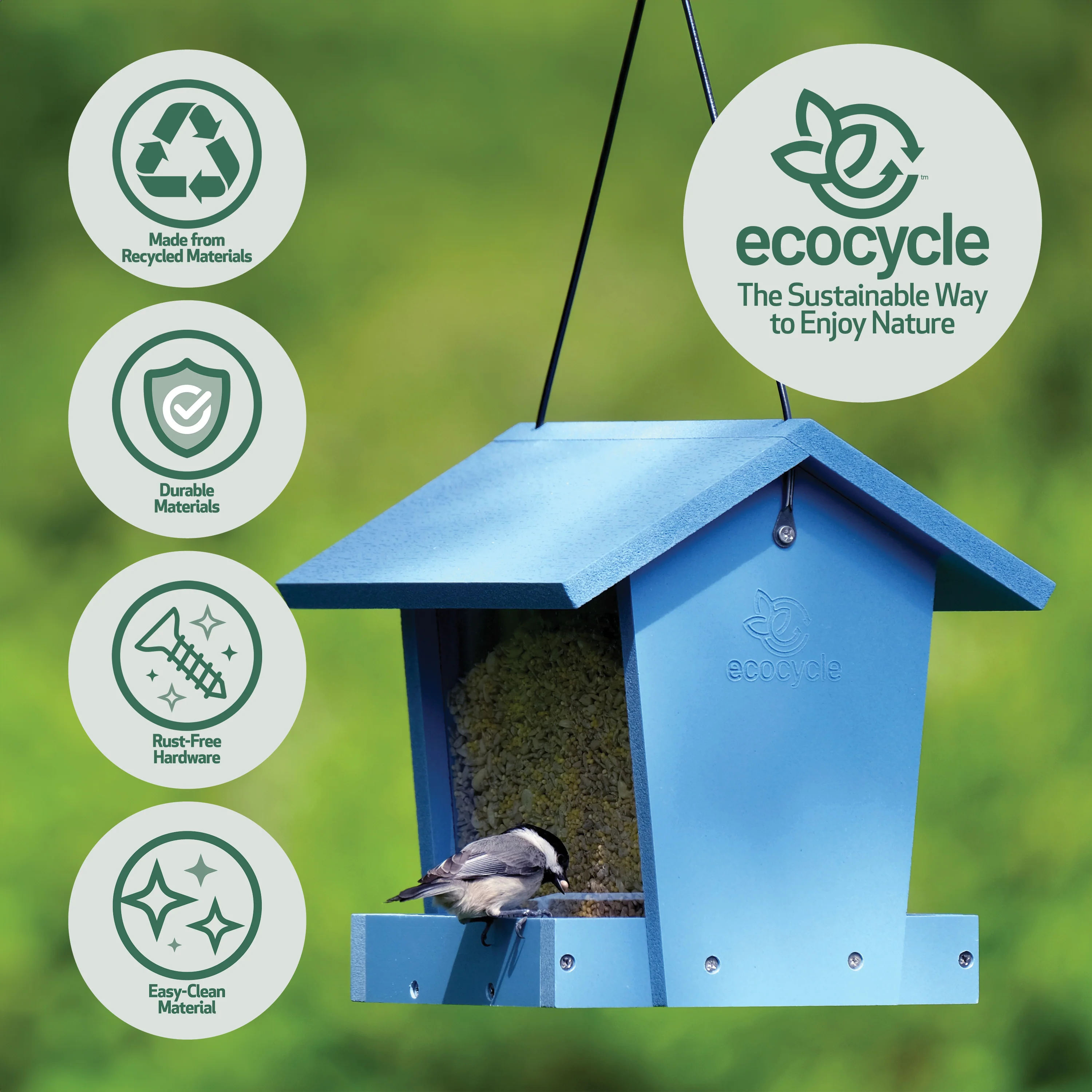 Bird Banquet Recycled Plastic Hopper Bird Feeder - Image 3