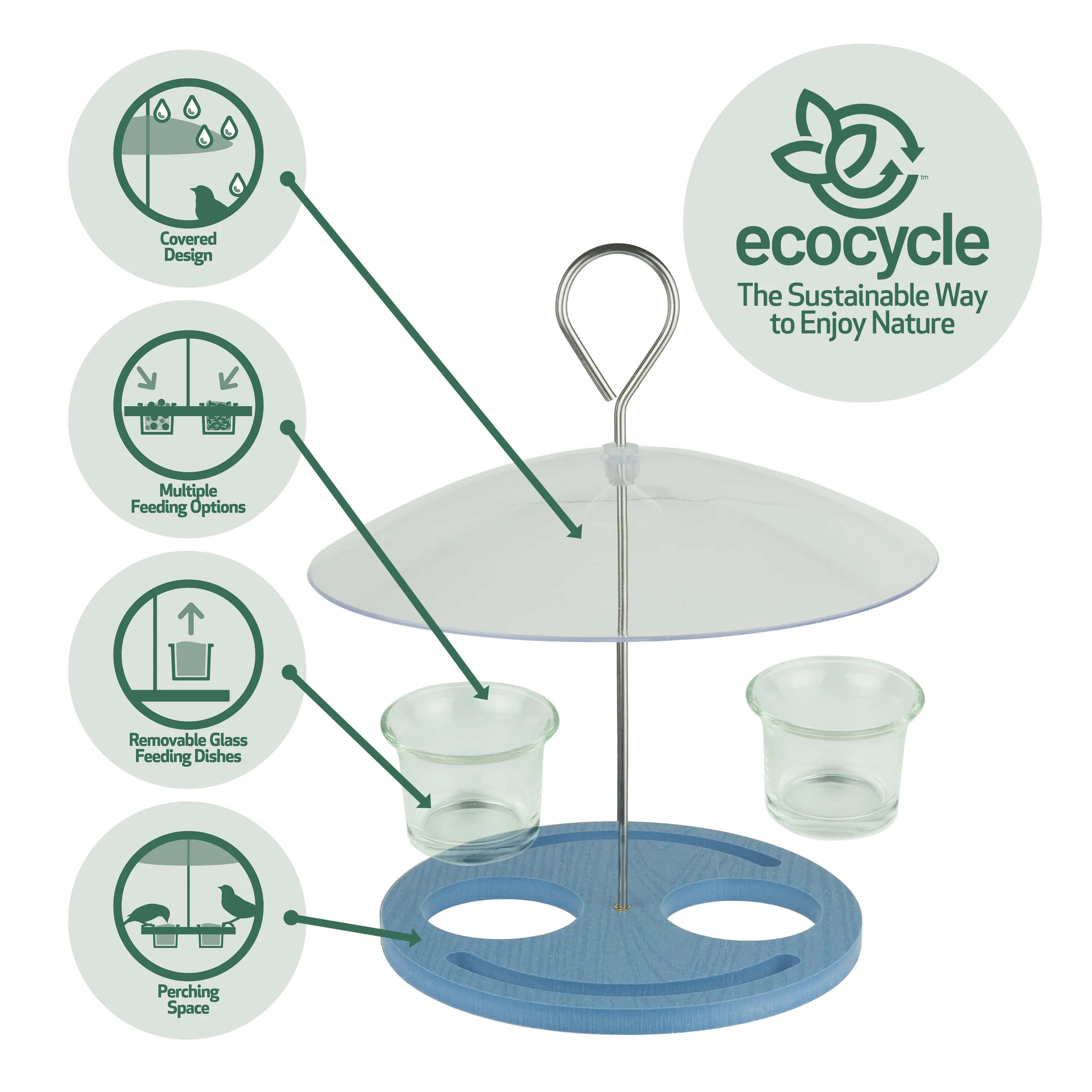 Bluebird Bistro Recycled Plastic Bird Feeder - Image 4