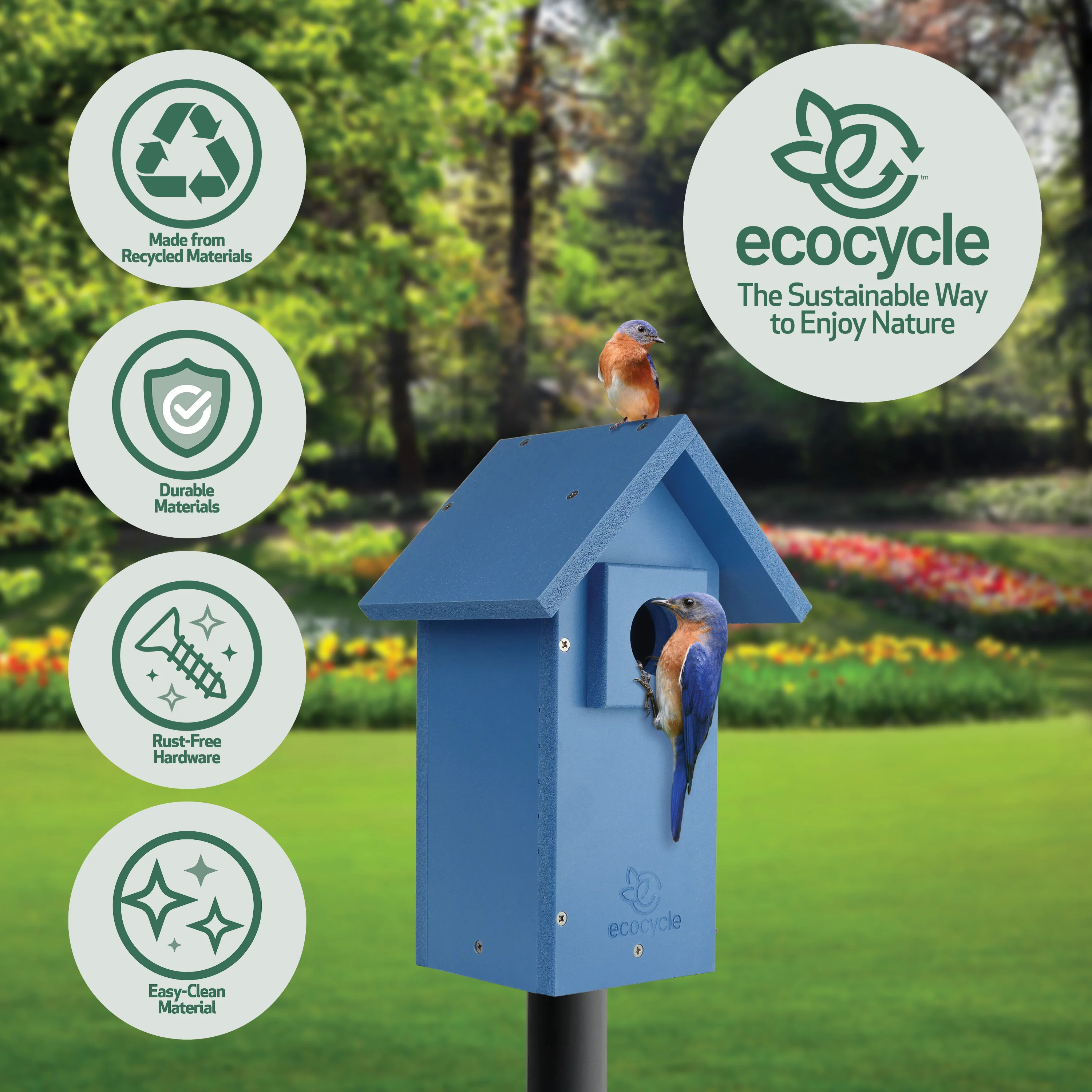 Bluebird Bungalow Recycled Plastic Bird House - Image 3