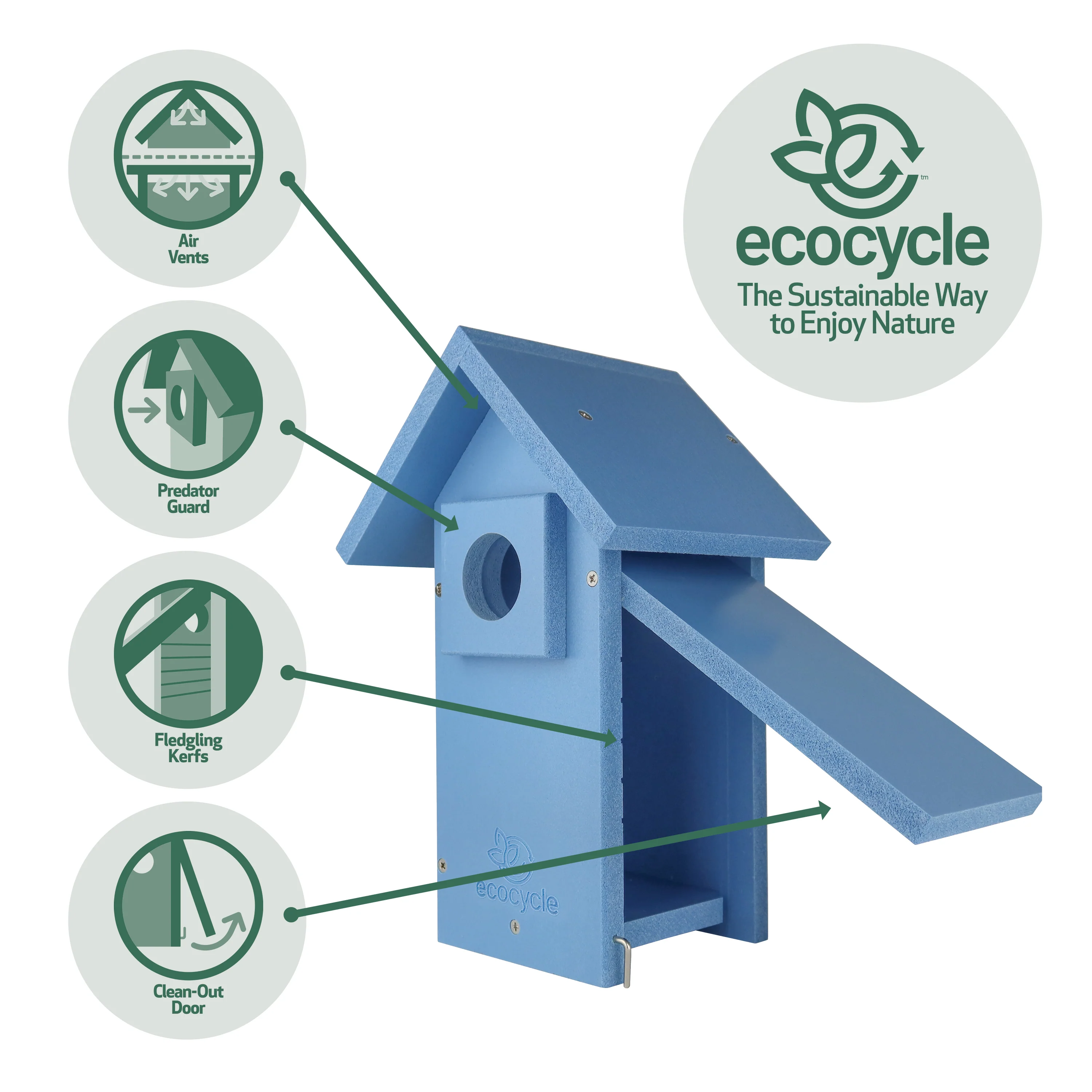 Bluebird Bungalow Recycled Plastic Bird House - Image 4