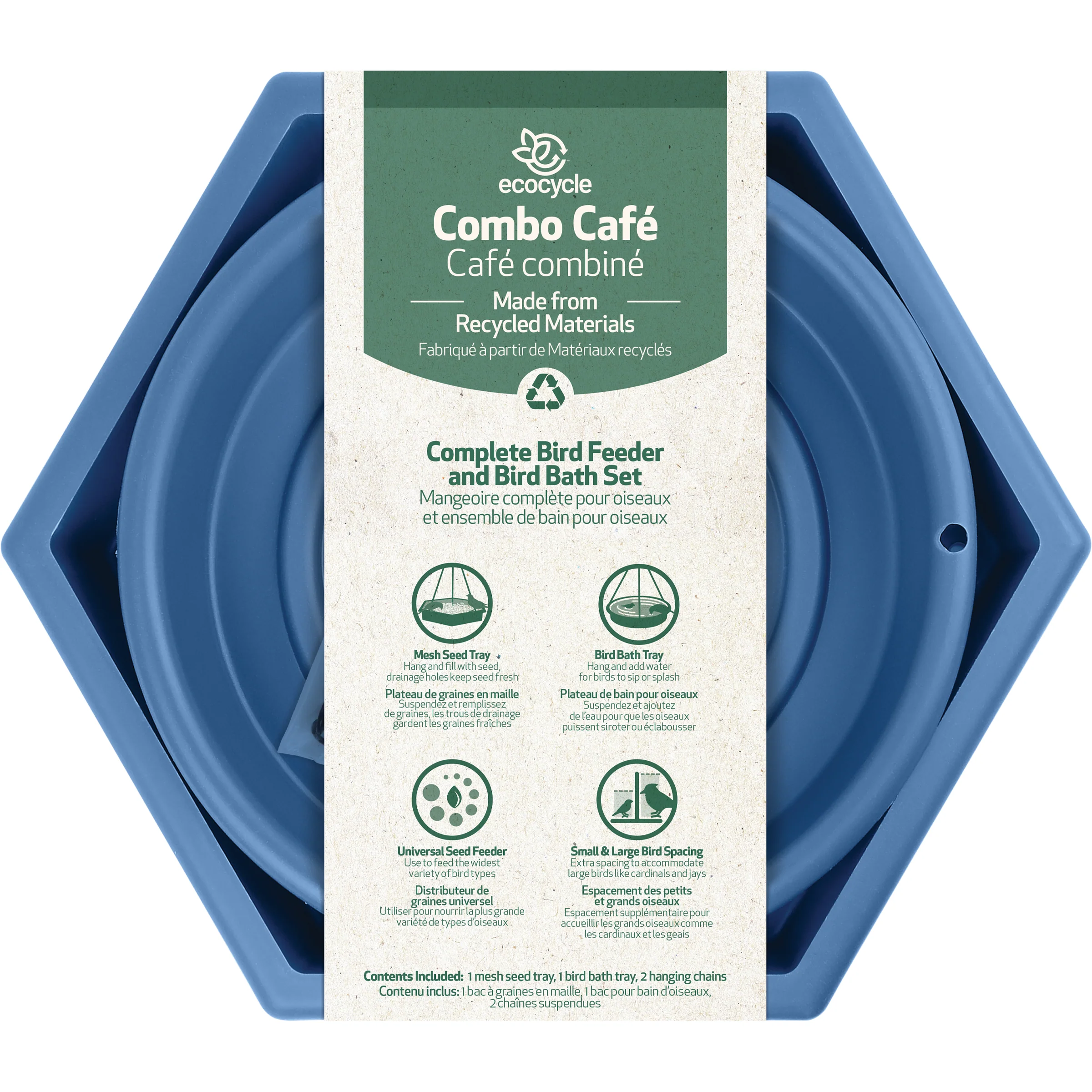 Combo Café 2-in-1 Recycled Plastic Bird Feeder and Bird Bath - Image 7