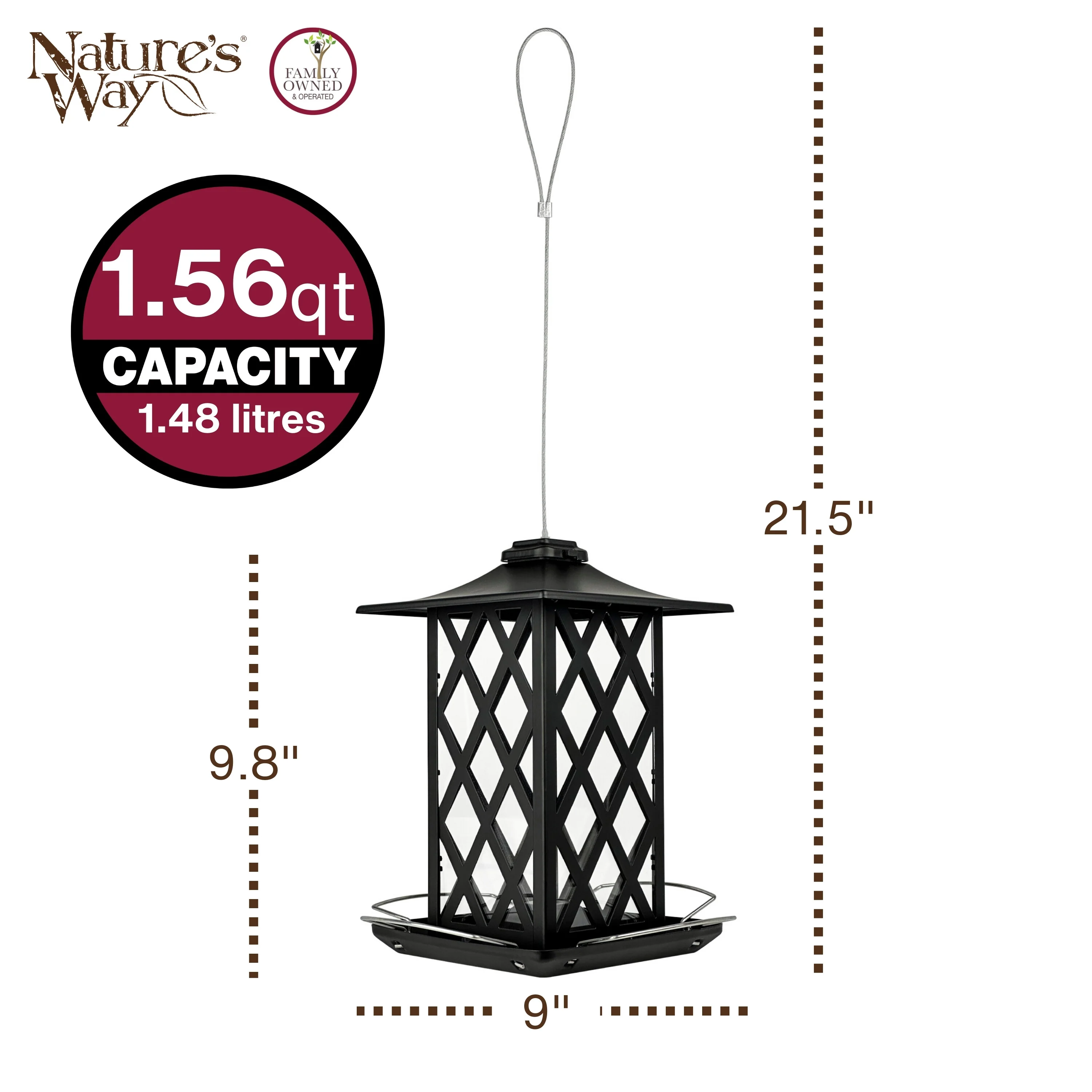 Contemporary Lantern Metal Gazebo Bird Feeder - Image 2