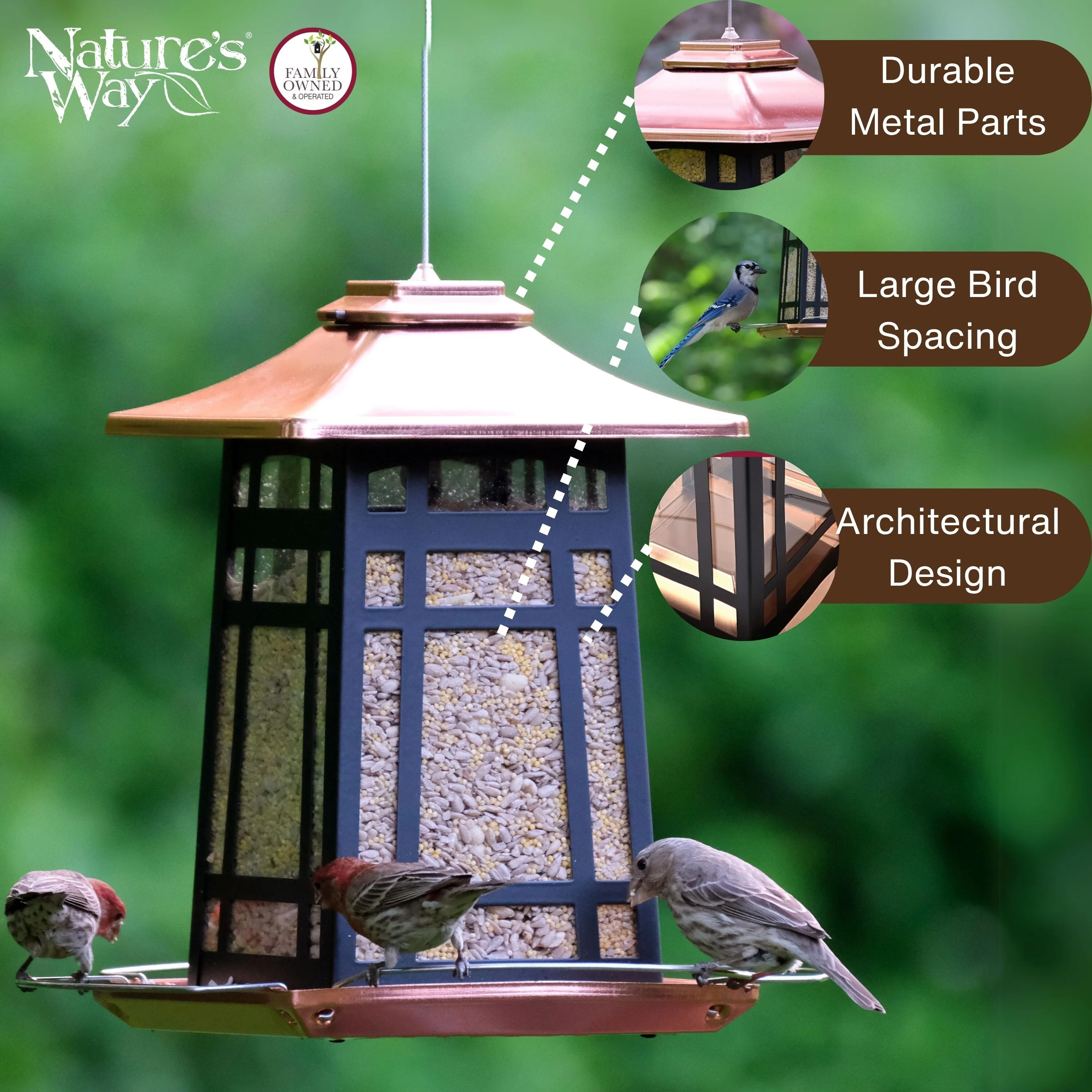 Copper Arches Metal Gazebo Bird Feeder - Image 3