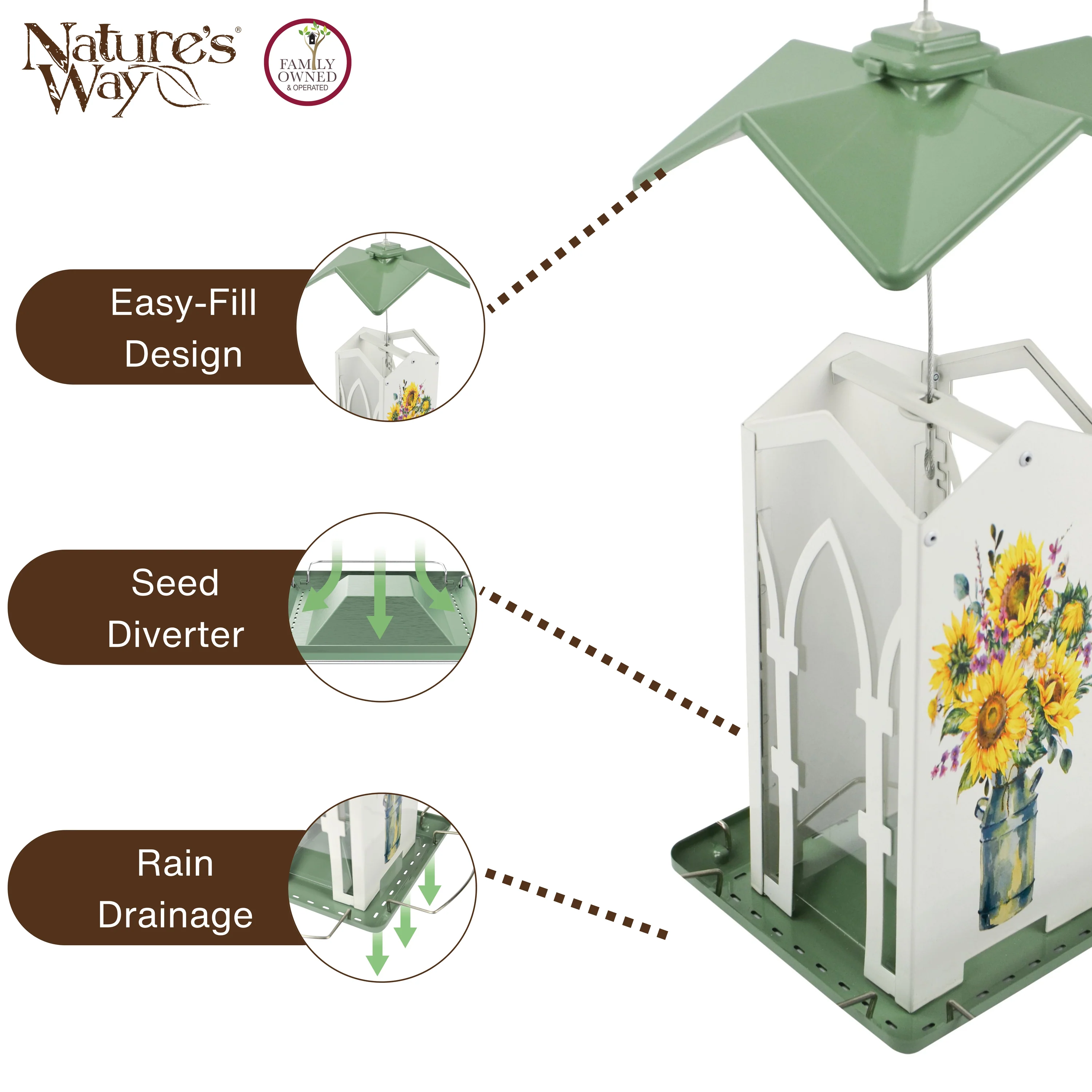 Country Cottage Metal Gazebo Bird Feeder - Image 4