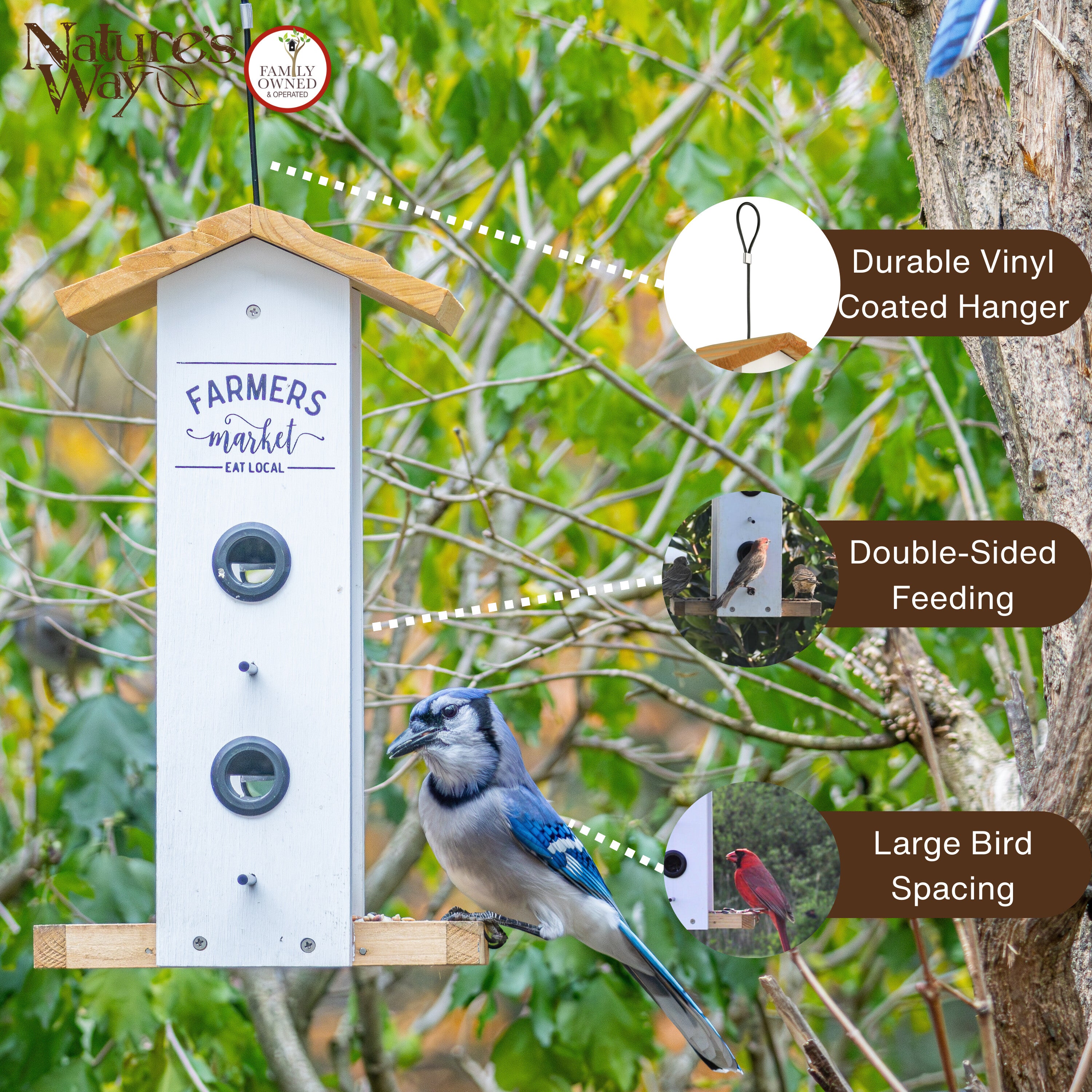 Farmhouse Cedar Vertical Feeder - Image 3