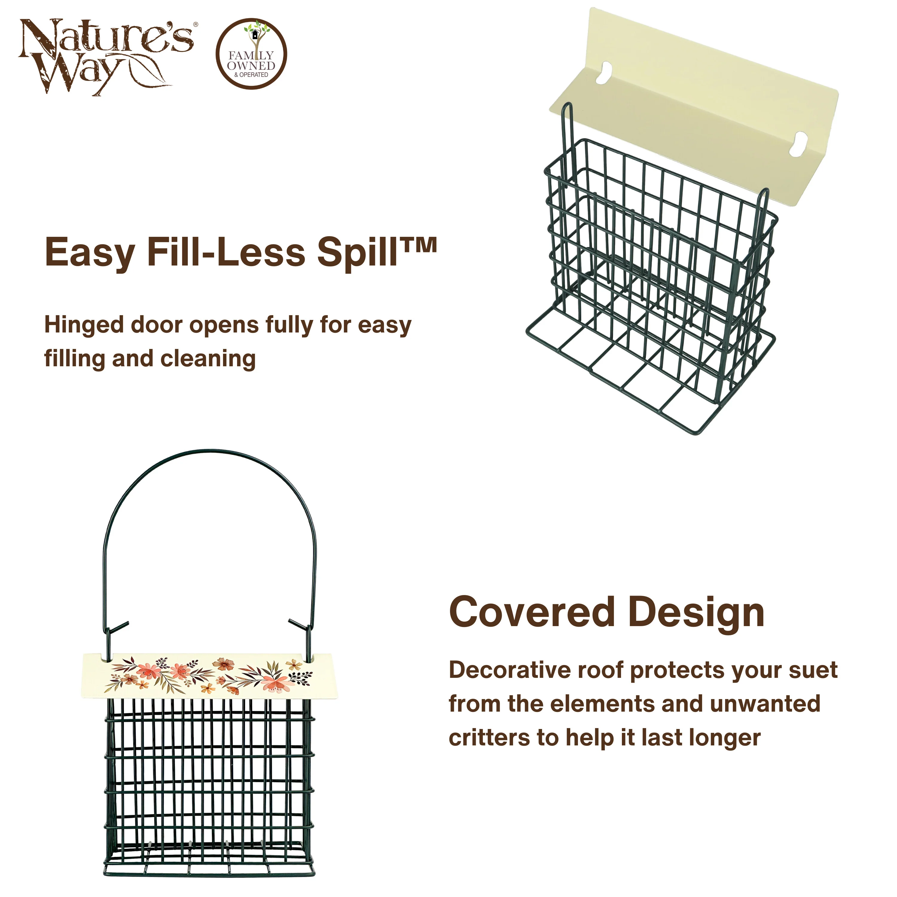 Decorative Metal Single Cake Suet Cage Bird Feeder - Single Cake - Image 4