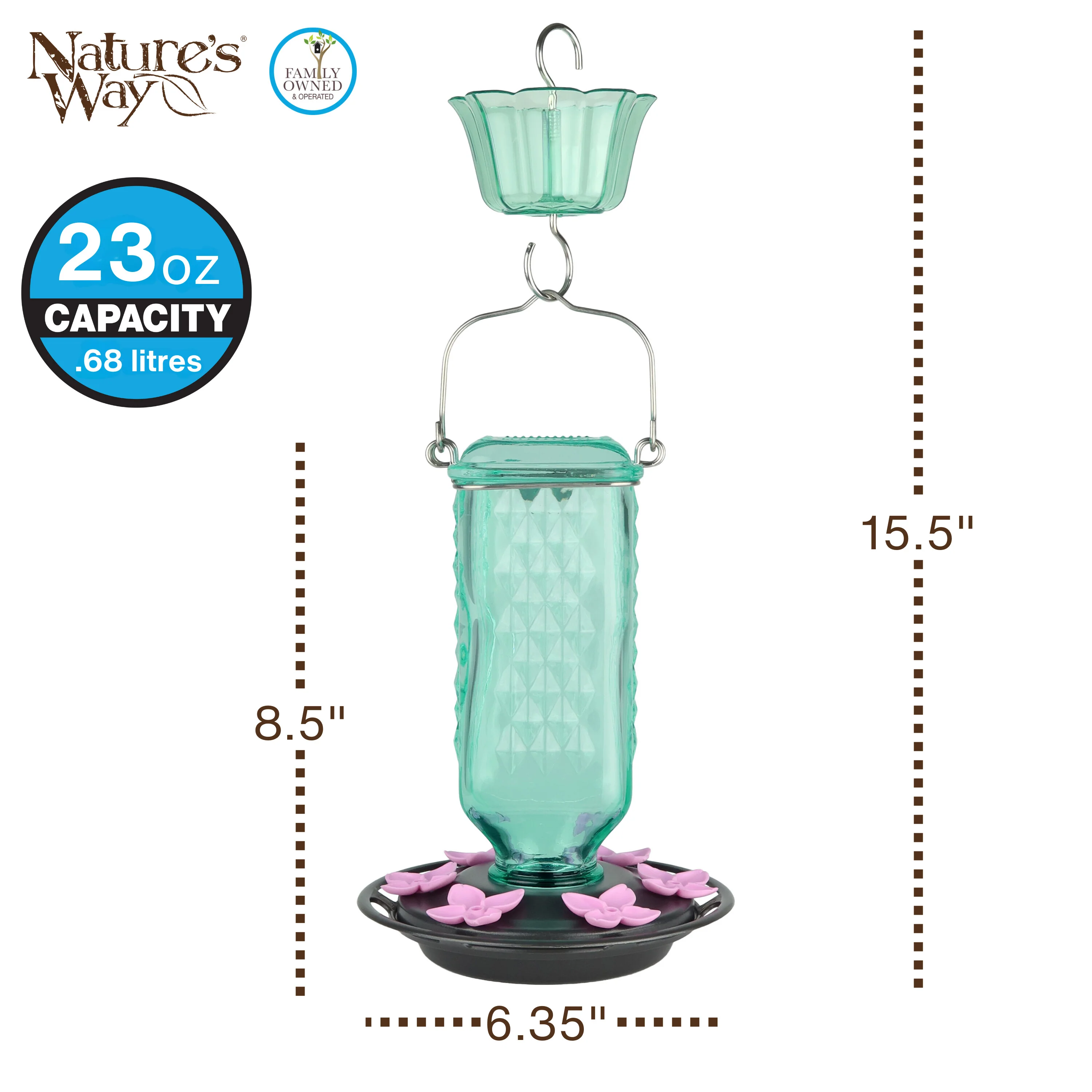 Dewdrop Column Antique Hummingbird Gravity Feeder - Image 2