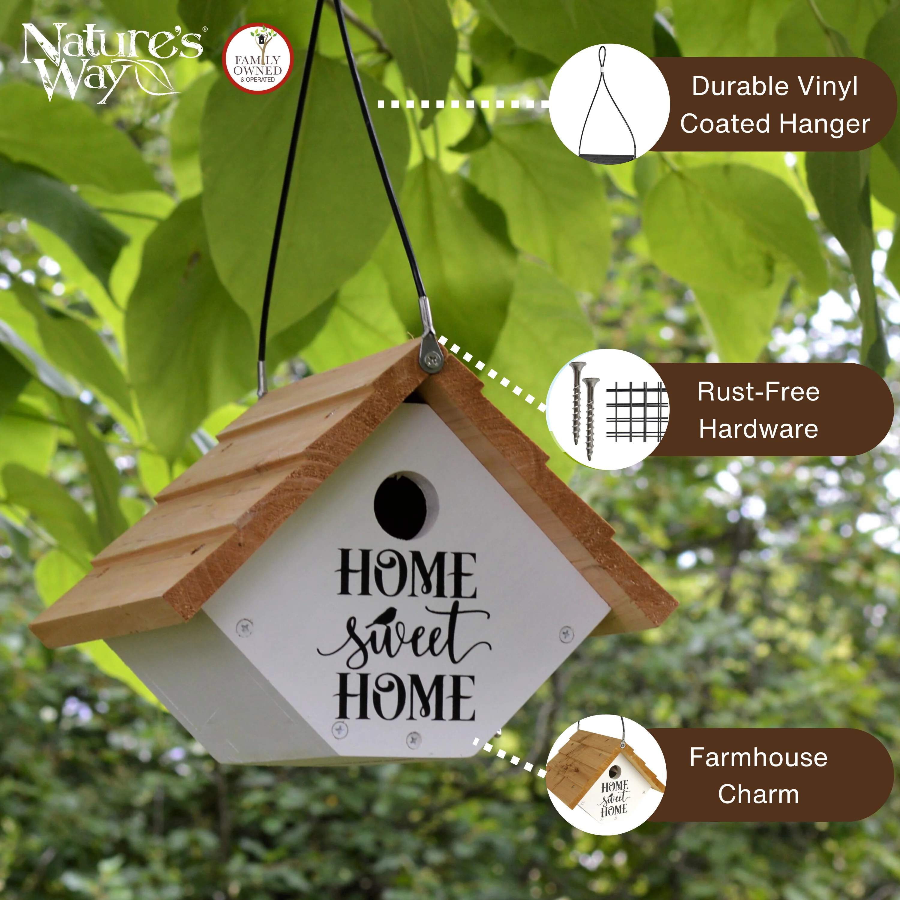 Farmhouse Cedar Wren House - Image 4