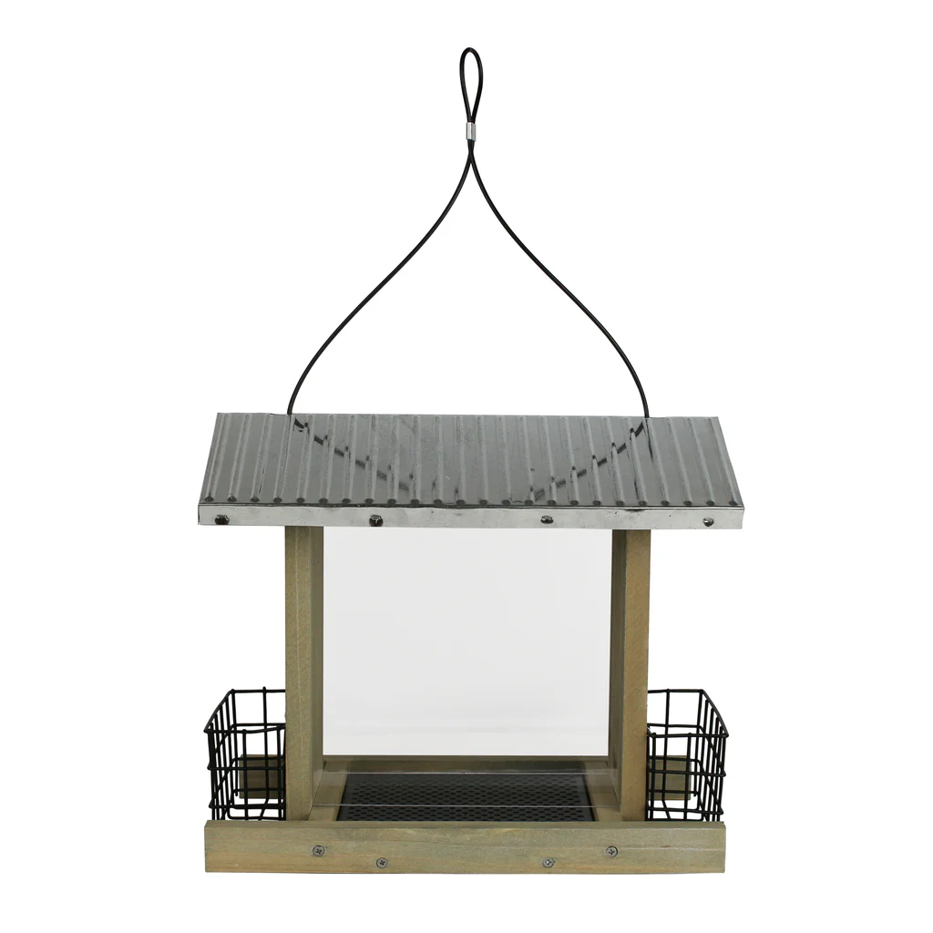 Galvanized Weathered Hopper Feeder - Image 3