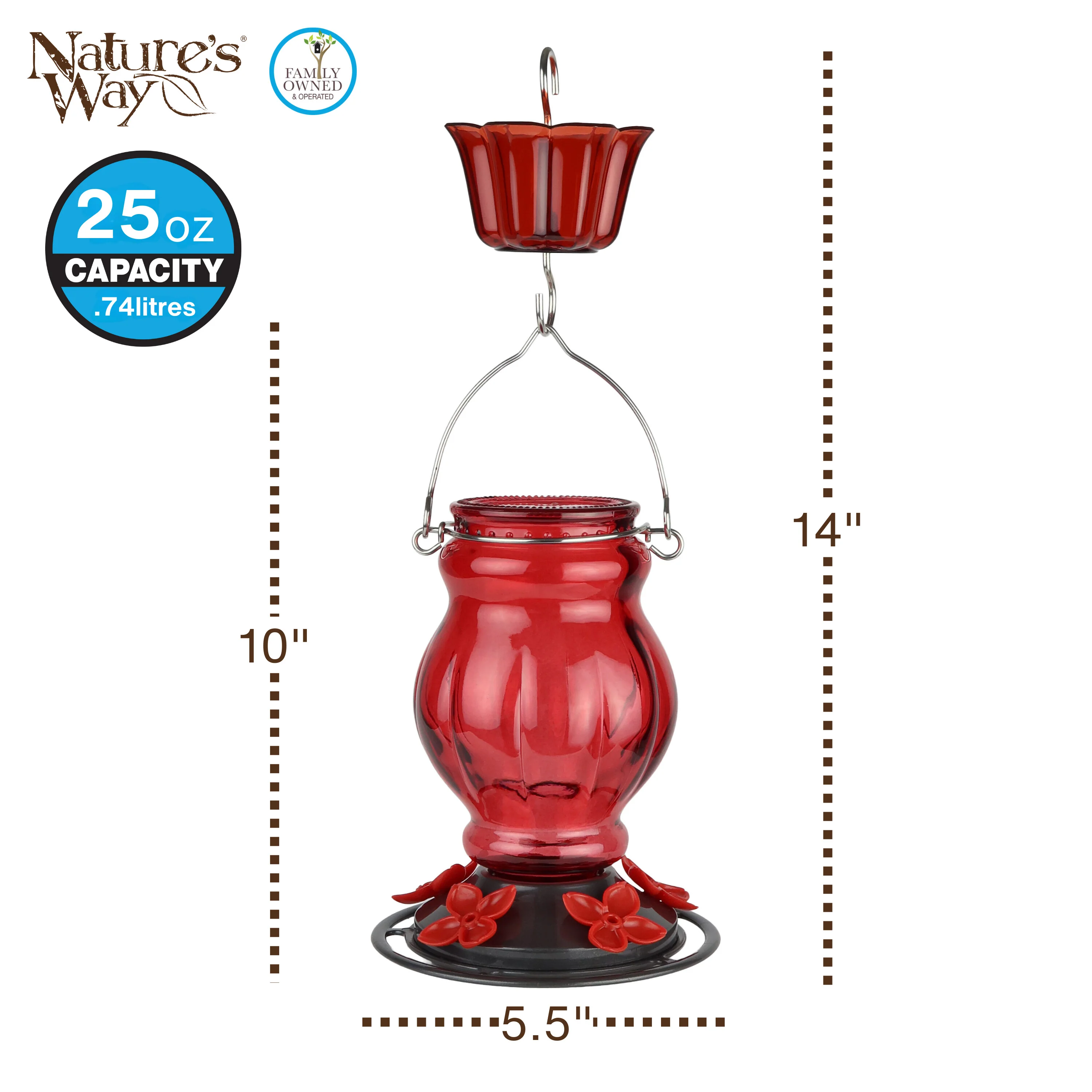 Garnet Visions Antique Hummingbird Gravity Feeder - Image 2