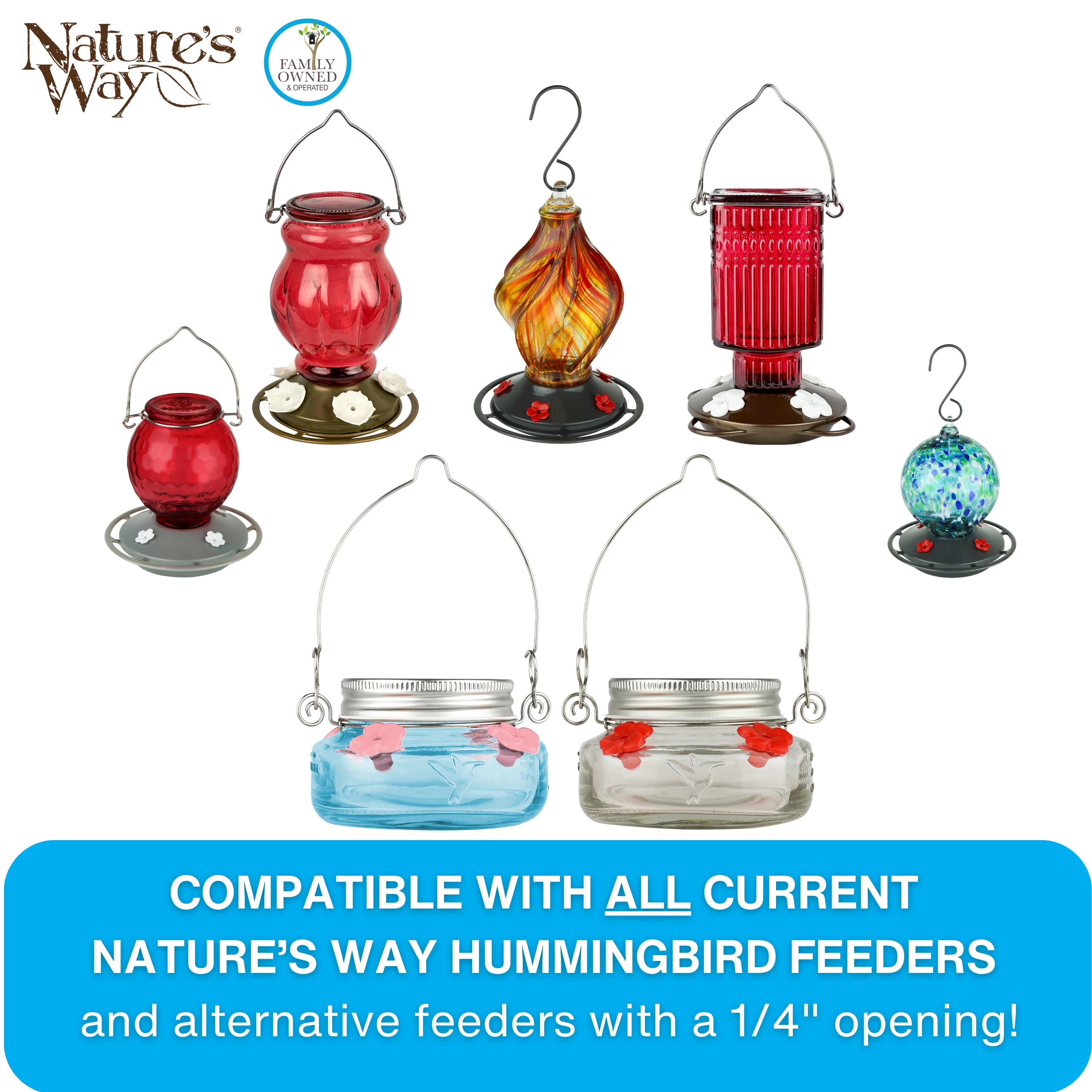 Red Impatiens Hummingbird Feeder Replacement Flowers w/ Cleaning Brush, 16 ct - Image 7