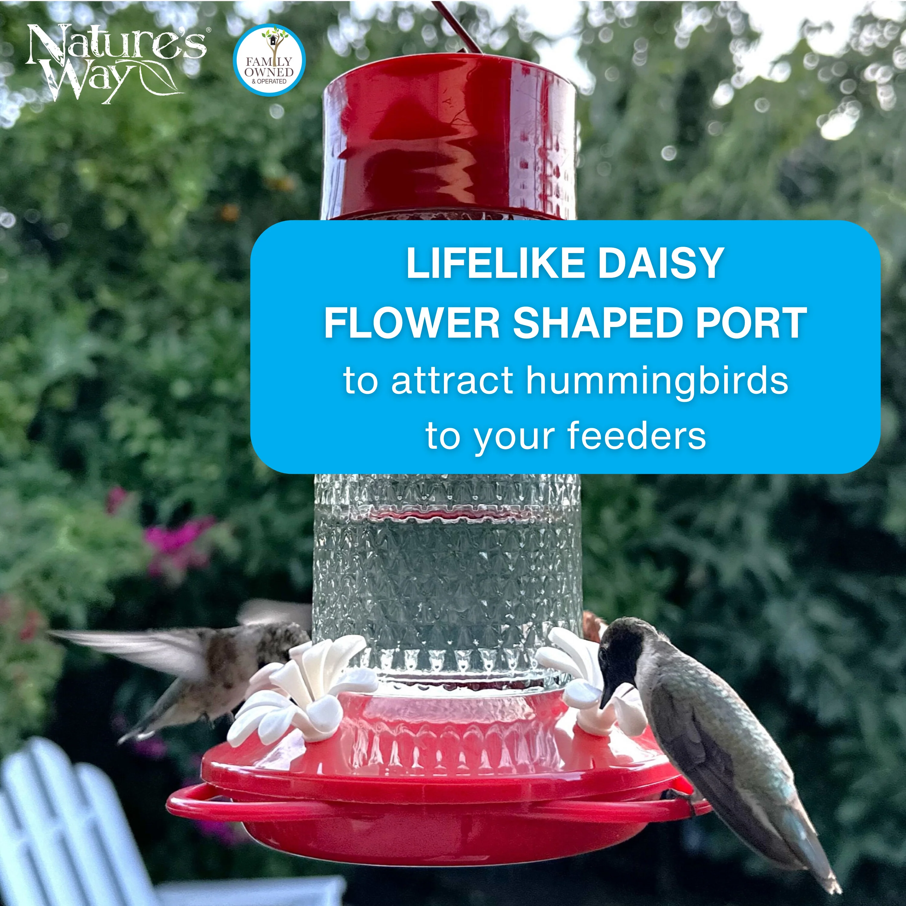 White Daisy Hummingbird Feeder Replacement Flowers w/ Cleaning Brush - 9 ct - Image 4