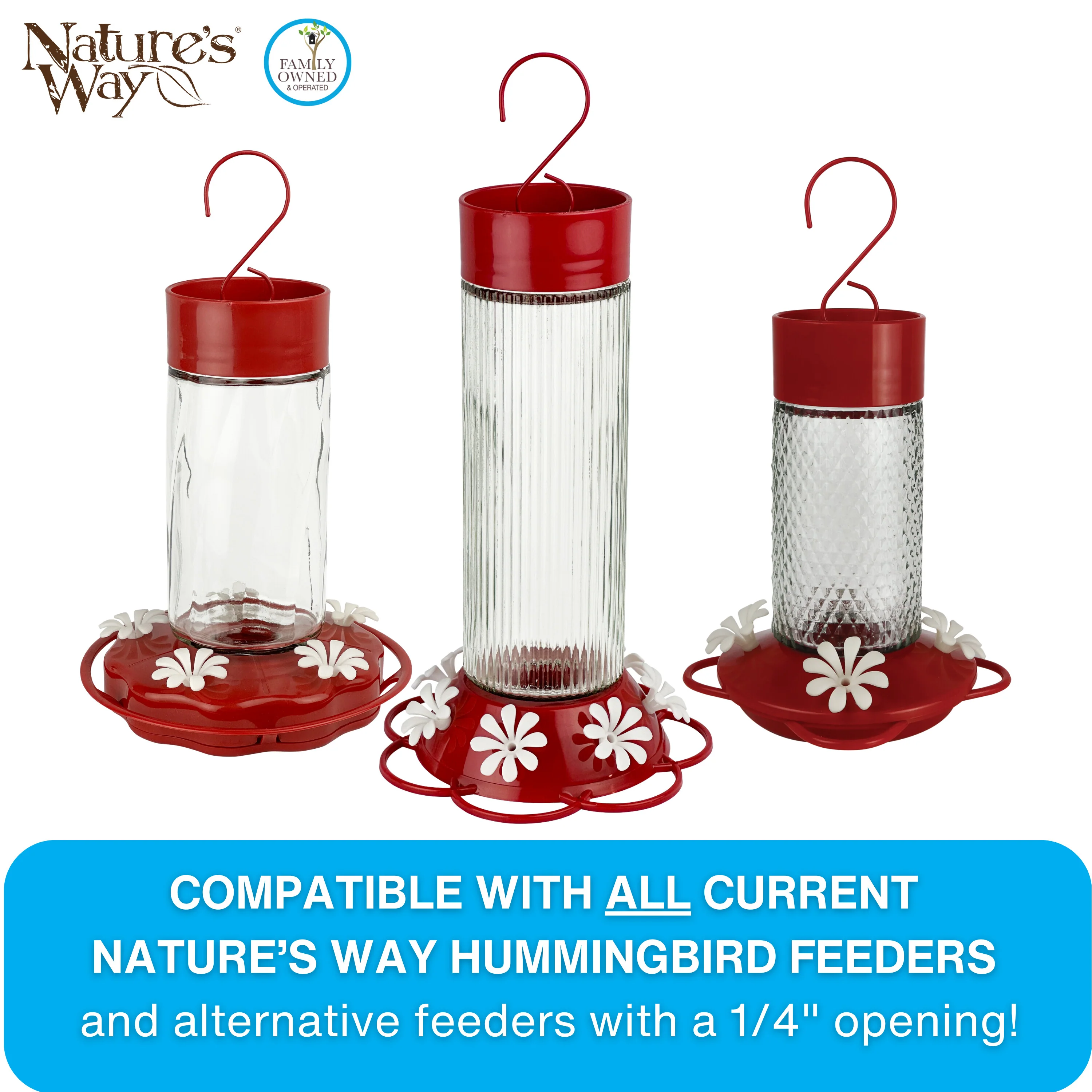 White Daisy Hummingbird Feeder Replacement Flowers w/ Cleaning Brush - 9 ct - Image 7