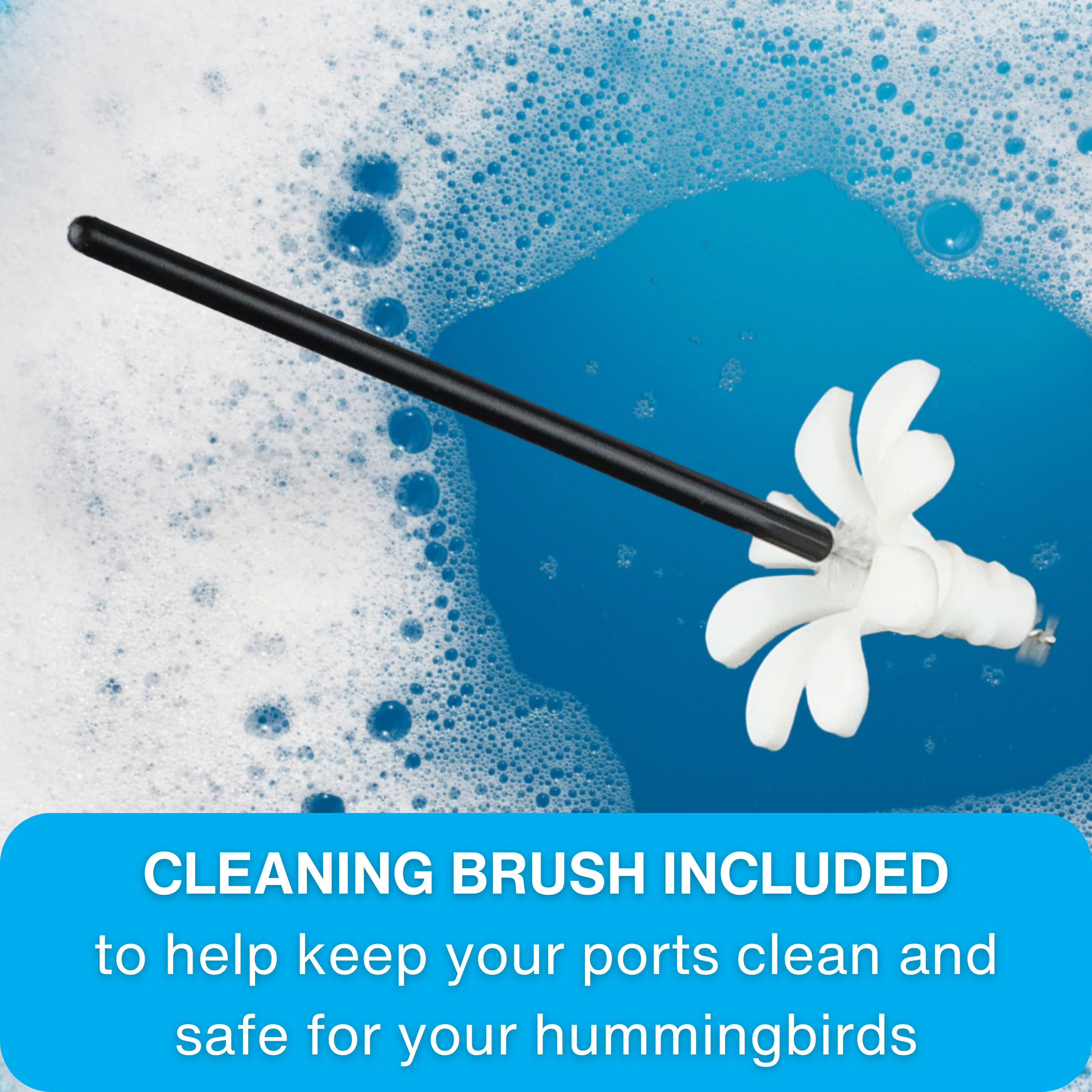 White Daisy Hummingbird Feeder Replacement Flowers w/ Cleaning Brush - 9 ct - Image 8
