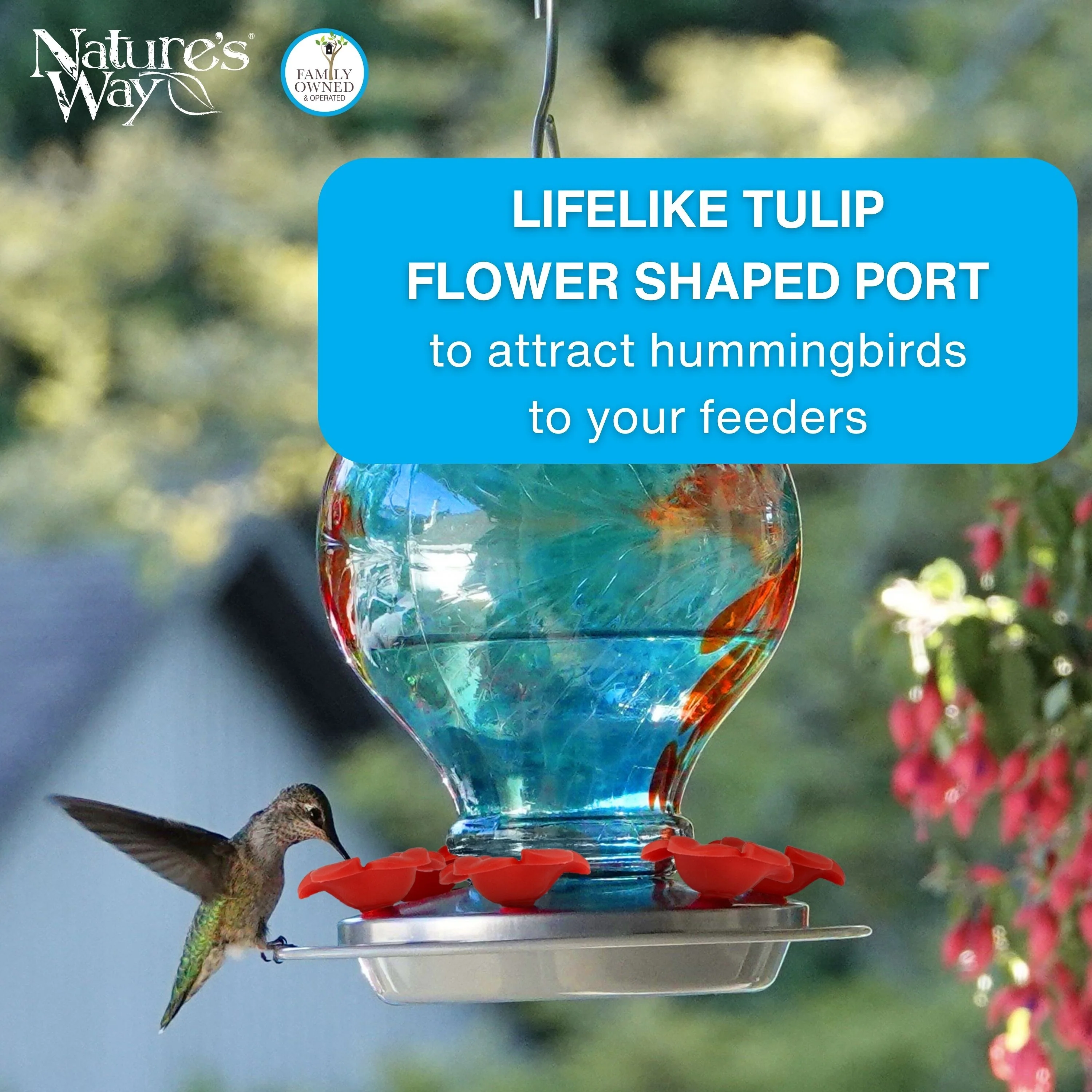 Red Tulip Hummingbird Feeder Replacement Flowers w/ Cleaning Brush, 9 ct - Image 4