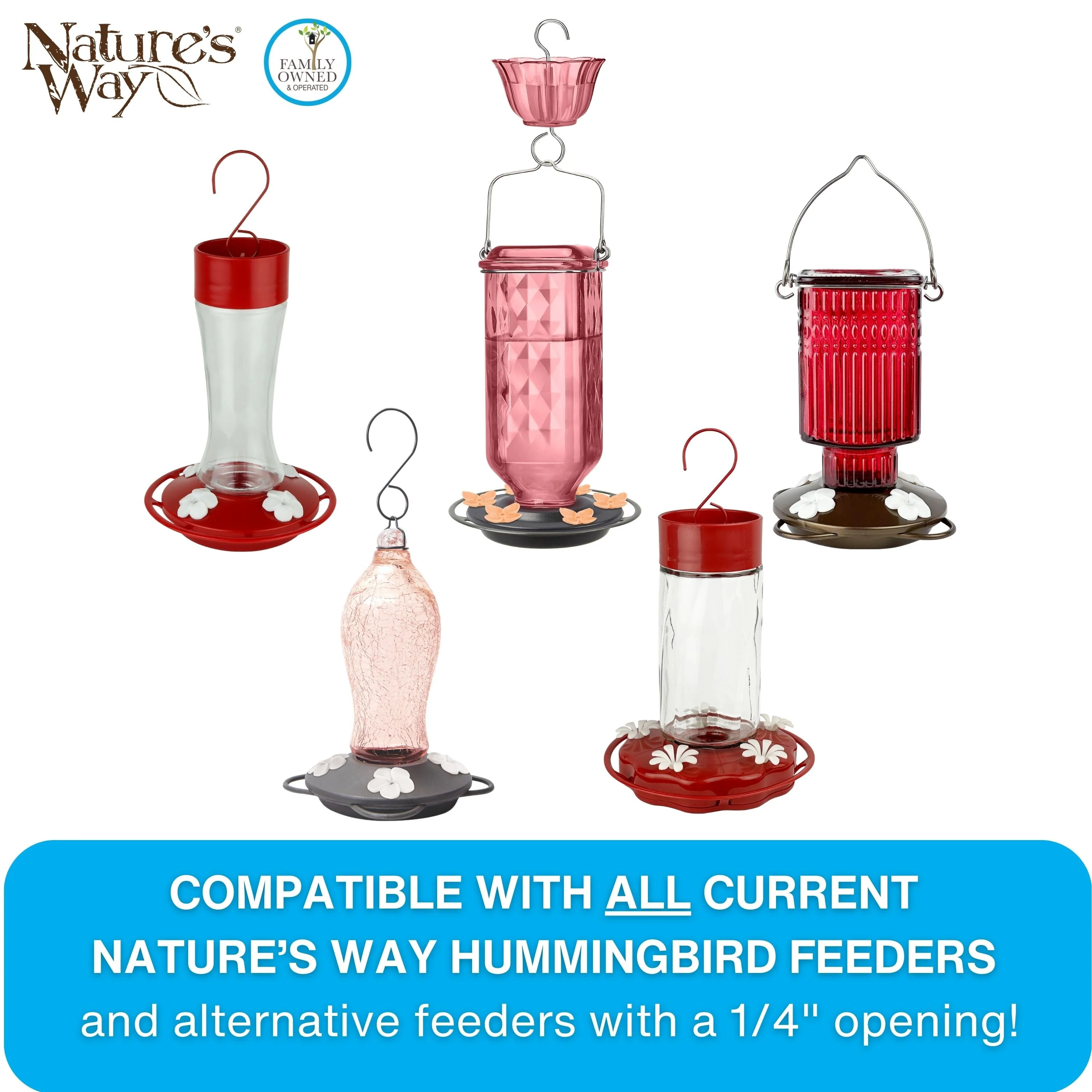 Red Tulip Hummingbird Feeder Replacement Flowers w/ Cleaning Brush, 9 ct - Image 7