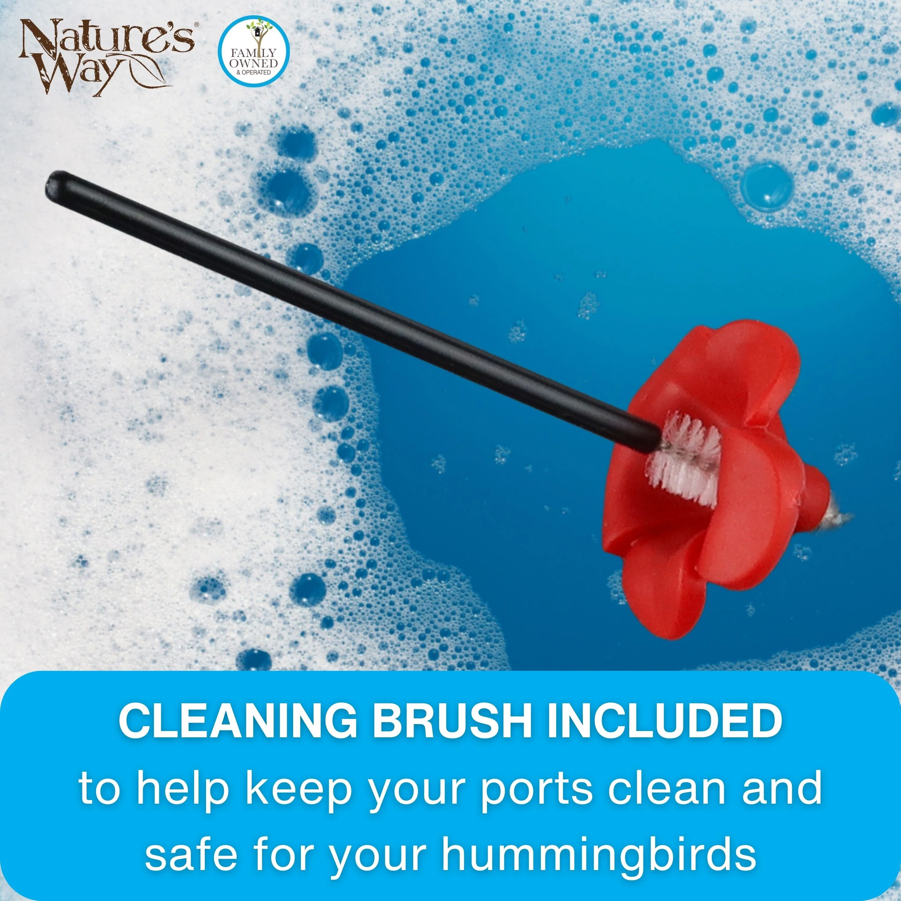 Red Tulip Hummingbird Feeder Replacement Flowers w/ Cleaning Brush, 9 ct - Image 8
