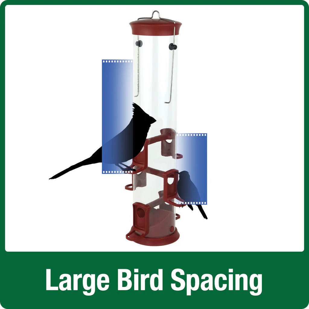 Large Plastic Tube Bird Feeder - Red - Image 5