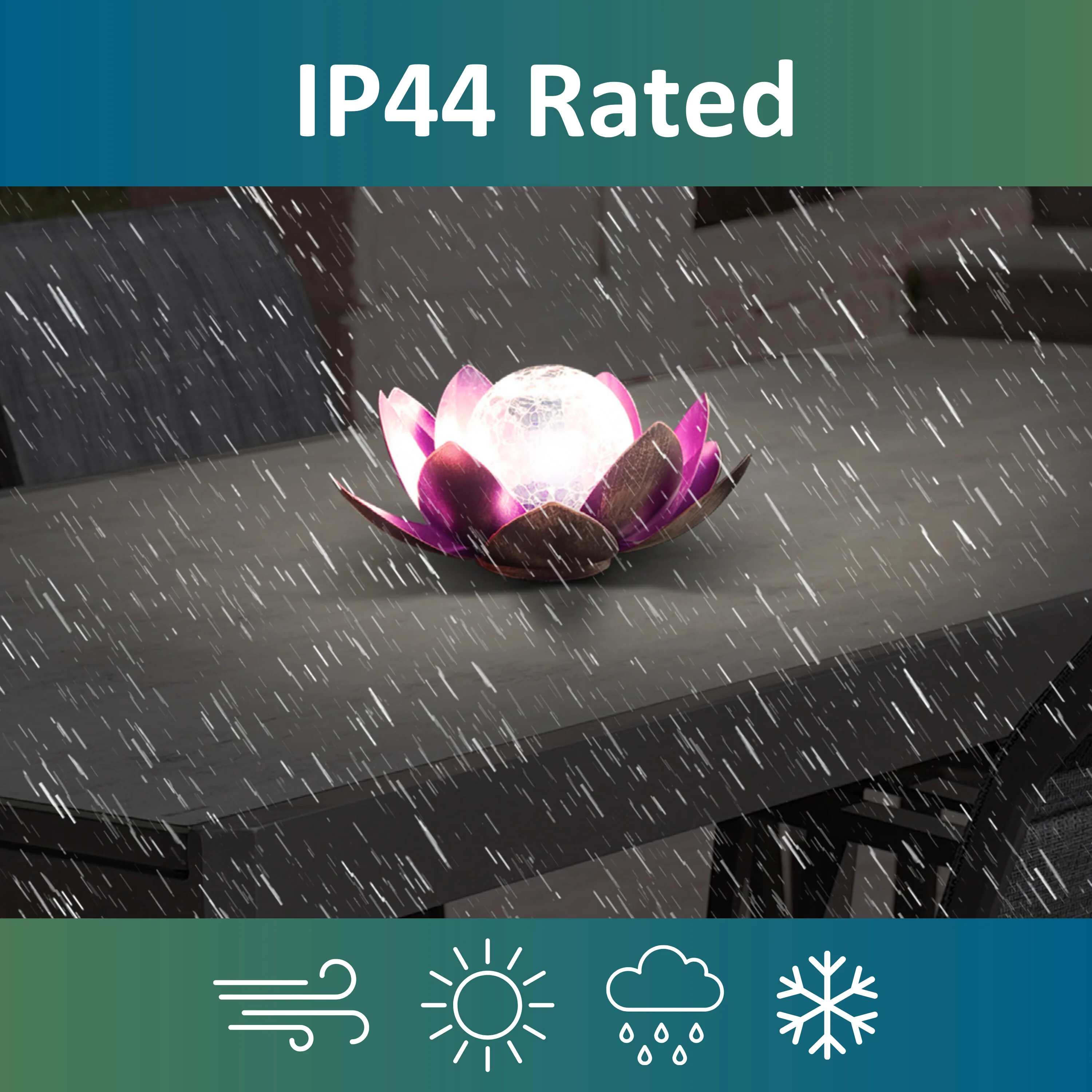 Lotus Flower Solar LED Garden Light - Violet - Image 5
