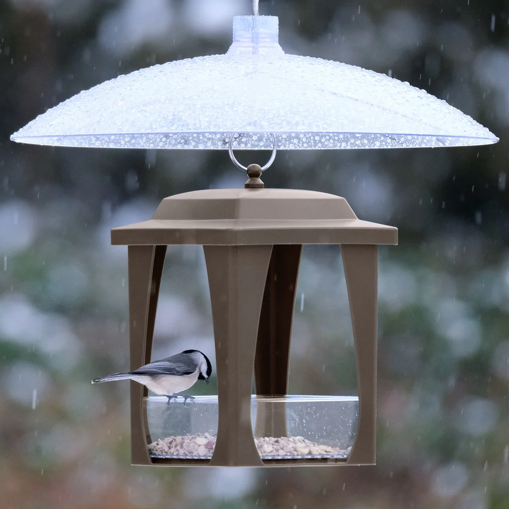 Dine-in Hanging Plastic Fly Through Bird Feeder - Tan - Image 11