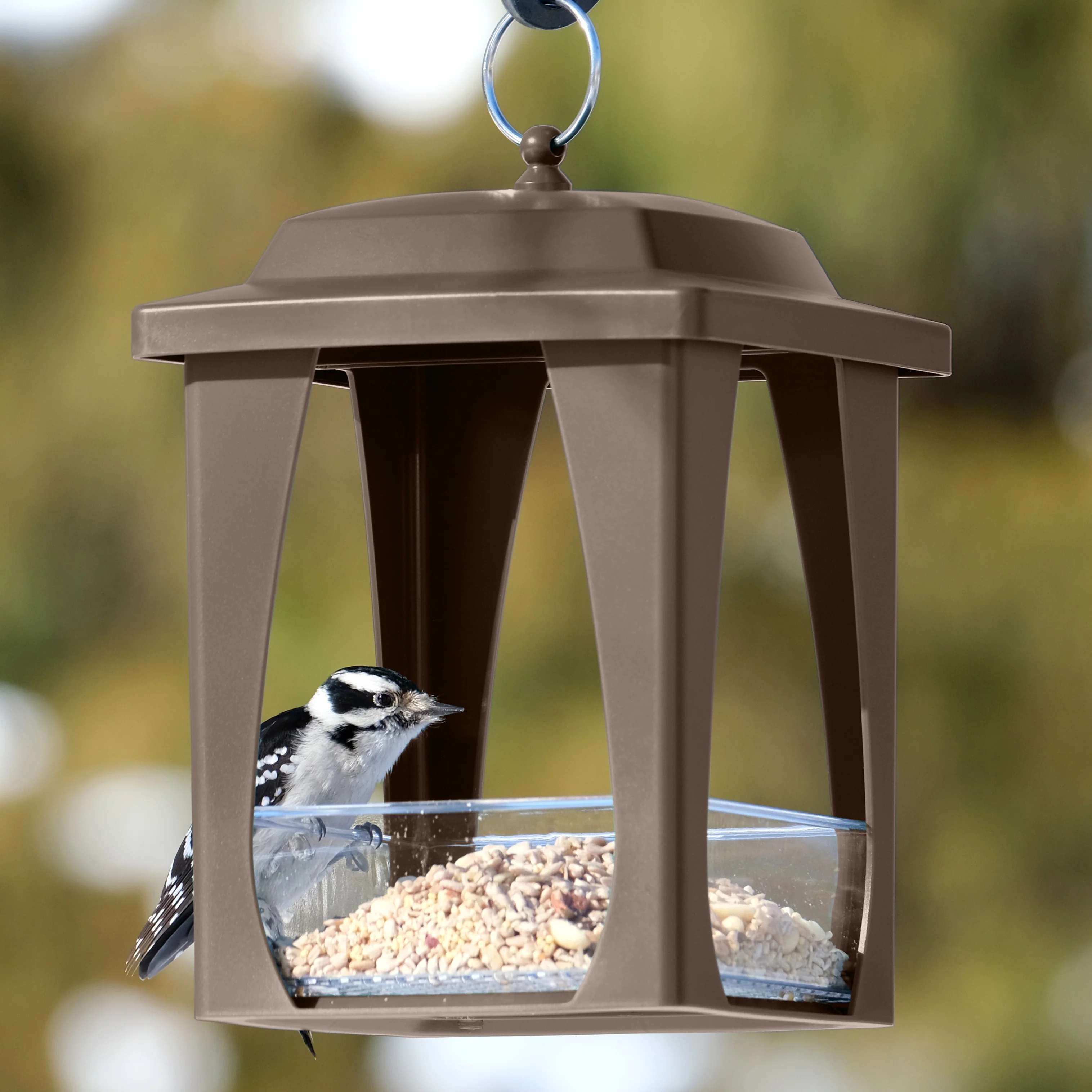 Dine-in Hanging Plastic Fly Through Bird Feeder - Tan - Image 7