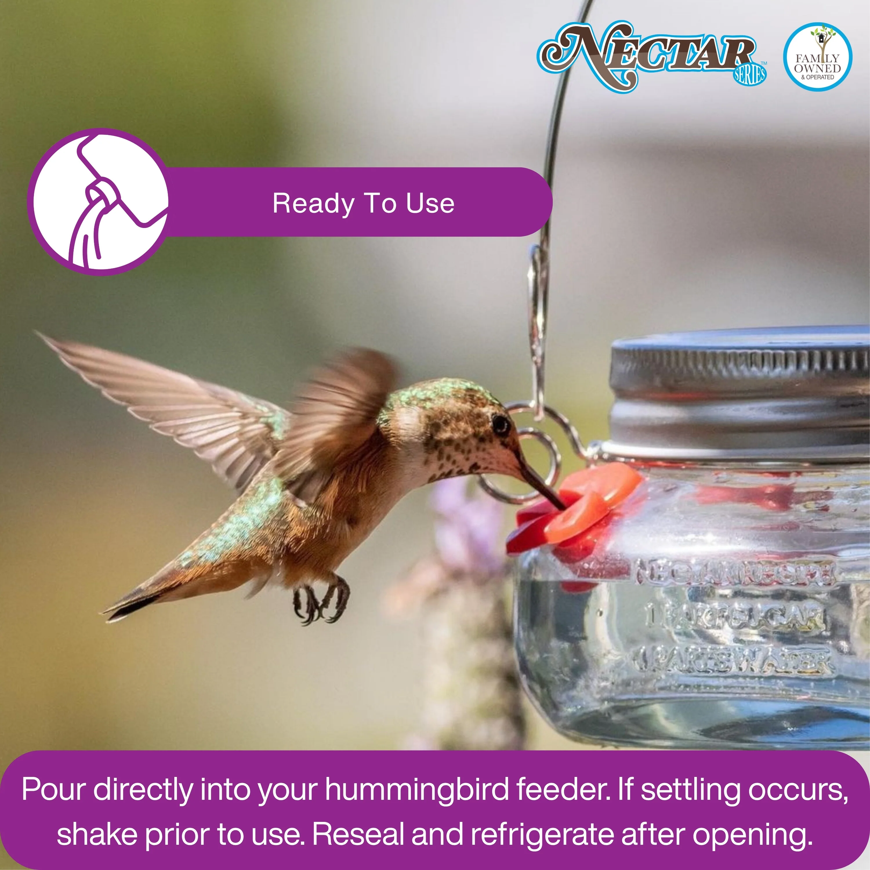 Nectar Series™ Ready-to-Use Clear Hummingbird Nectar, 8.5 oz - Image 7