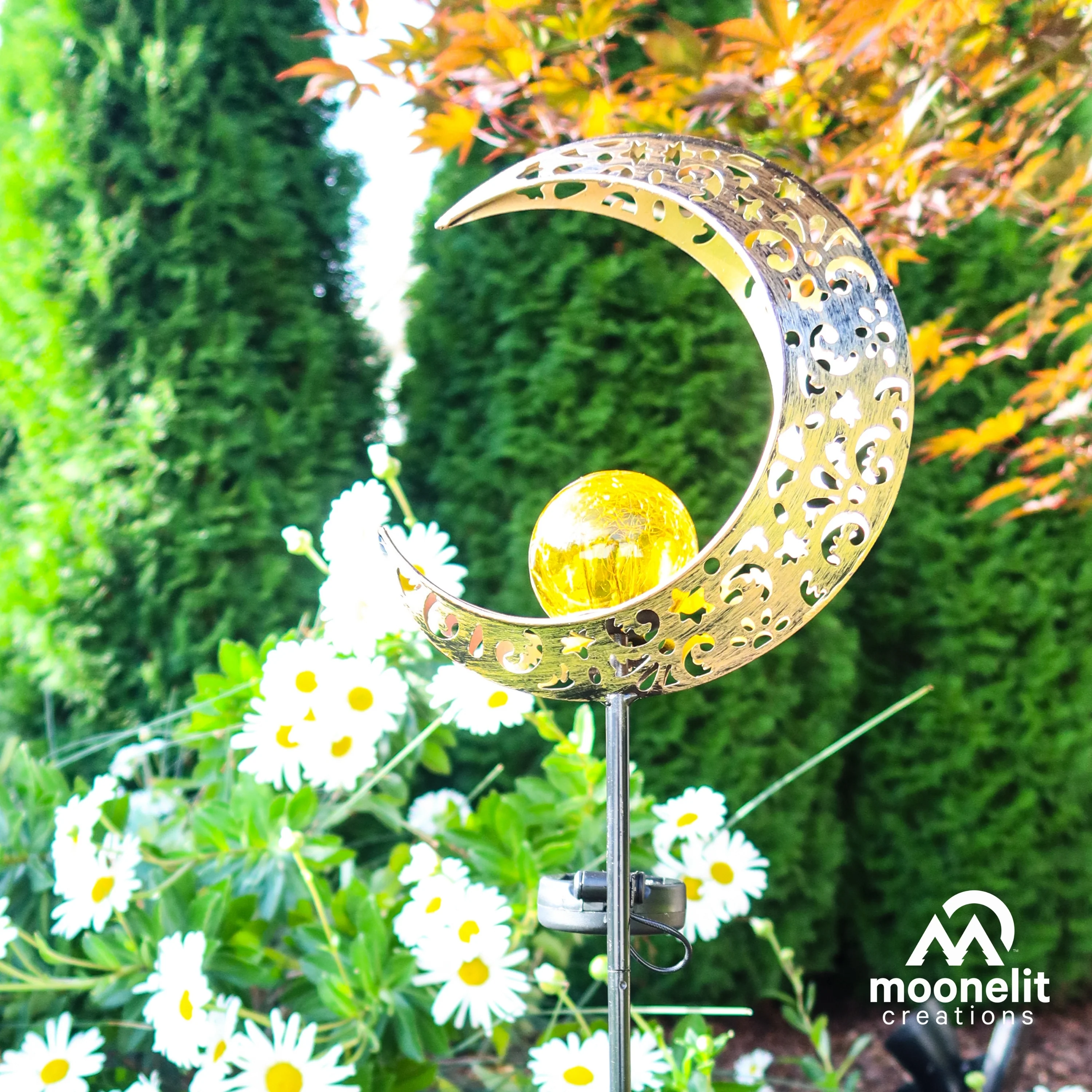 Solar LED Crescent Moon Garden Light - Image 7