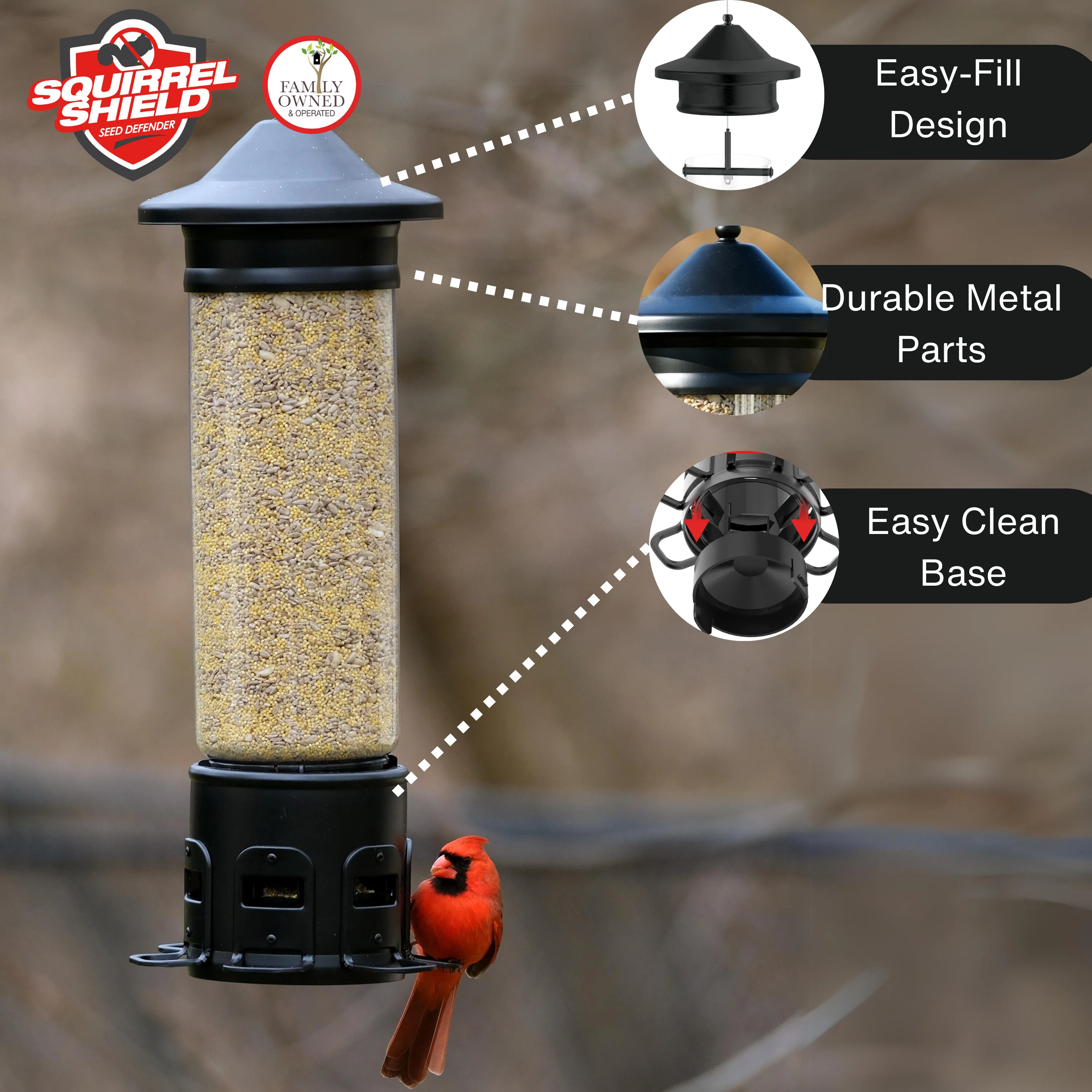 Squirrel Shield Pro Tube Feeder - Image 3
