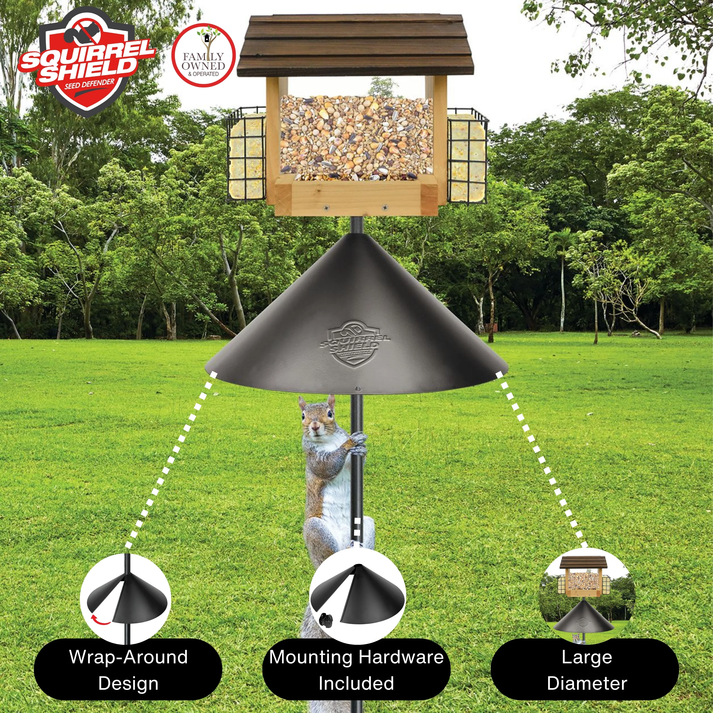 Squirrel Shield Wrap Around Metal 18" Squirrel Baffle - Image 3
