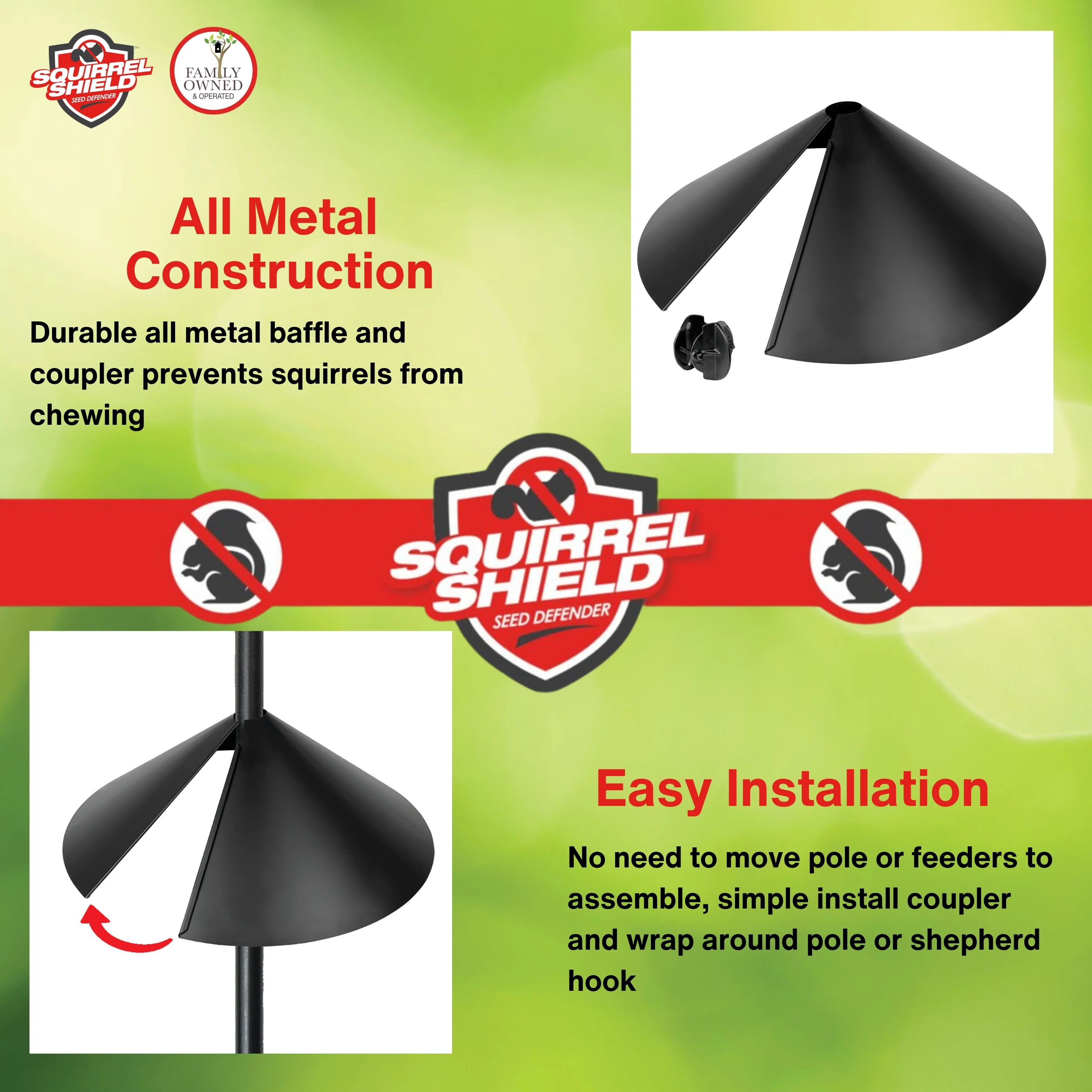 Squirrel Shield Wrap Around Metal 18" Squirrel Baffle - Image 5