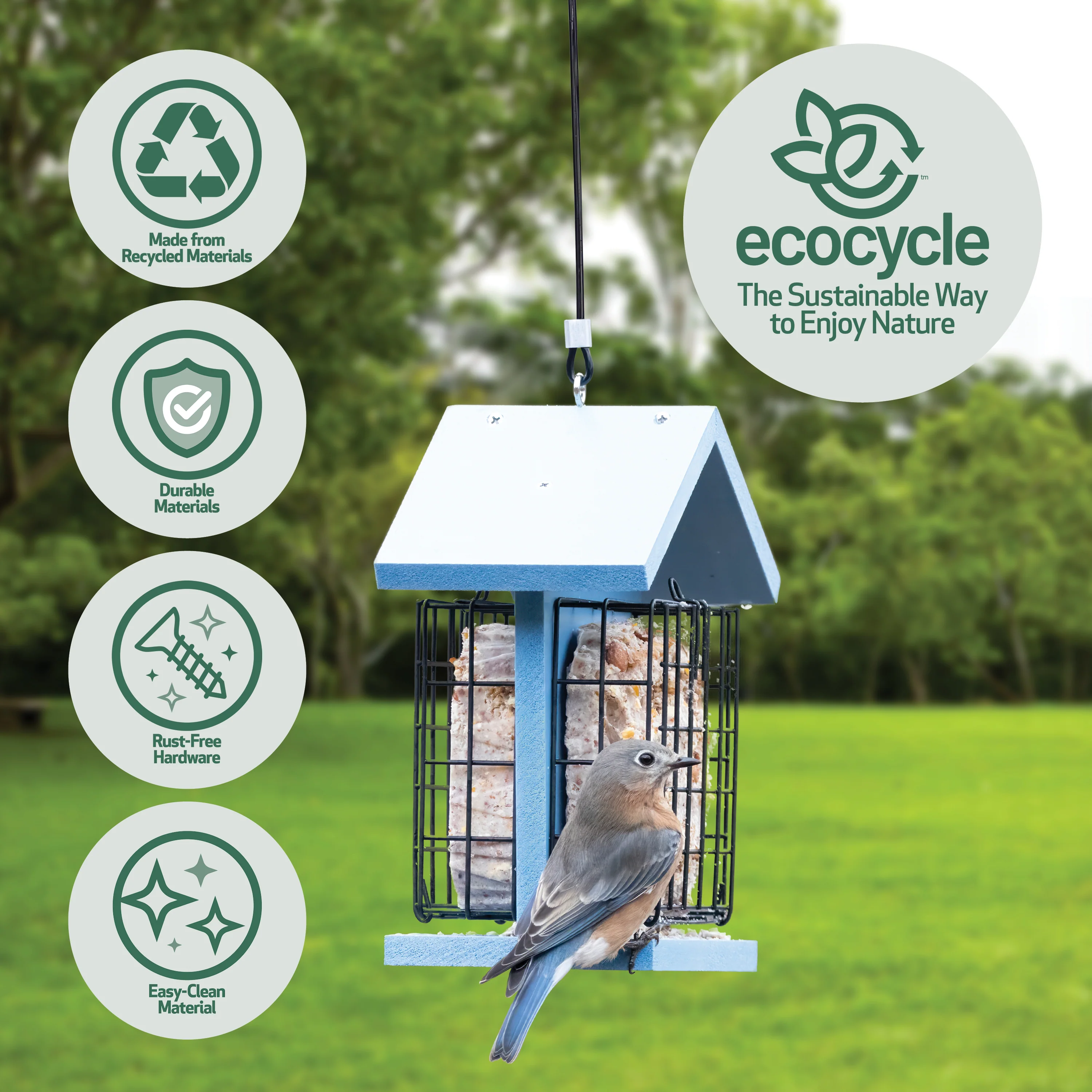 Suet Snacker Recycled Plastic Bird Feeder - Image 3