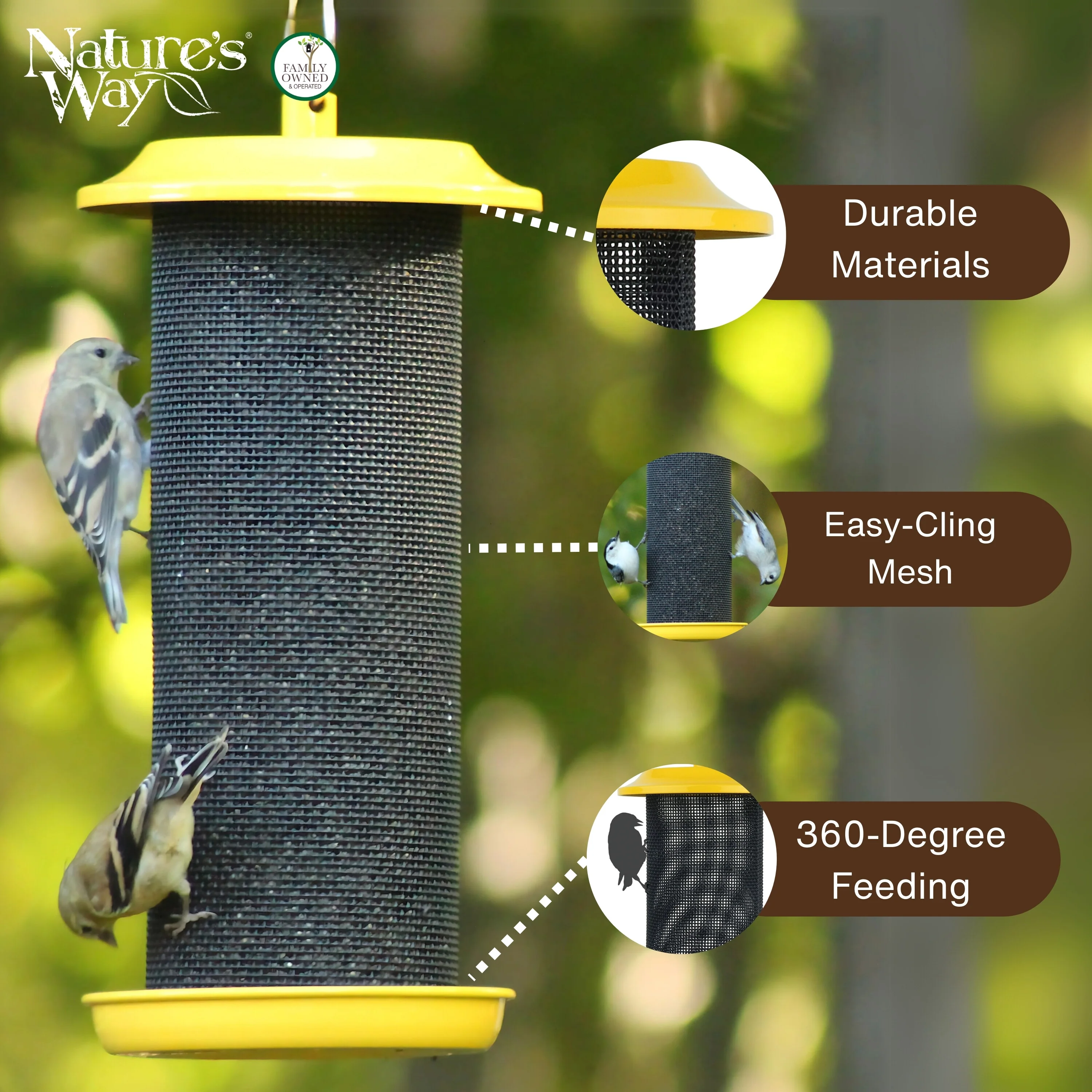 Sunglow Metal Mesh Thistle Bird Feeder - Image 3