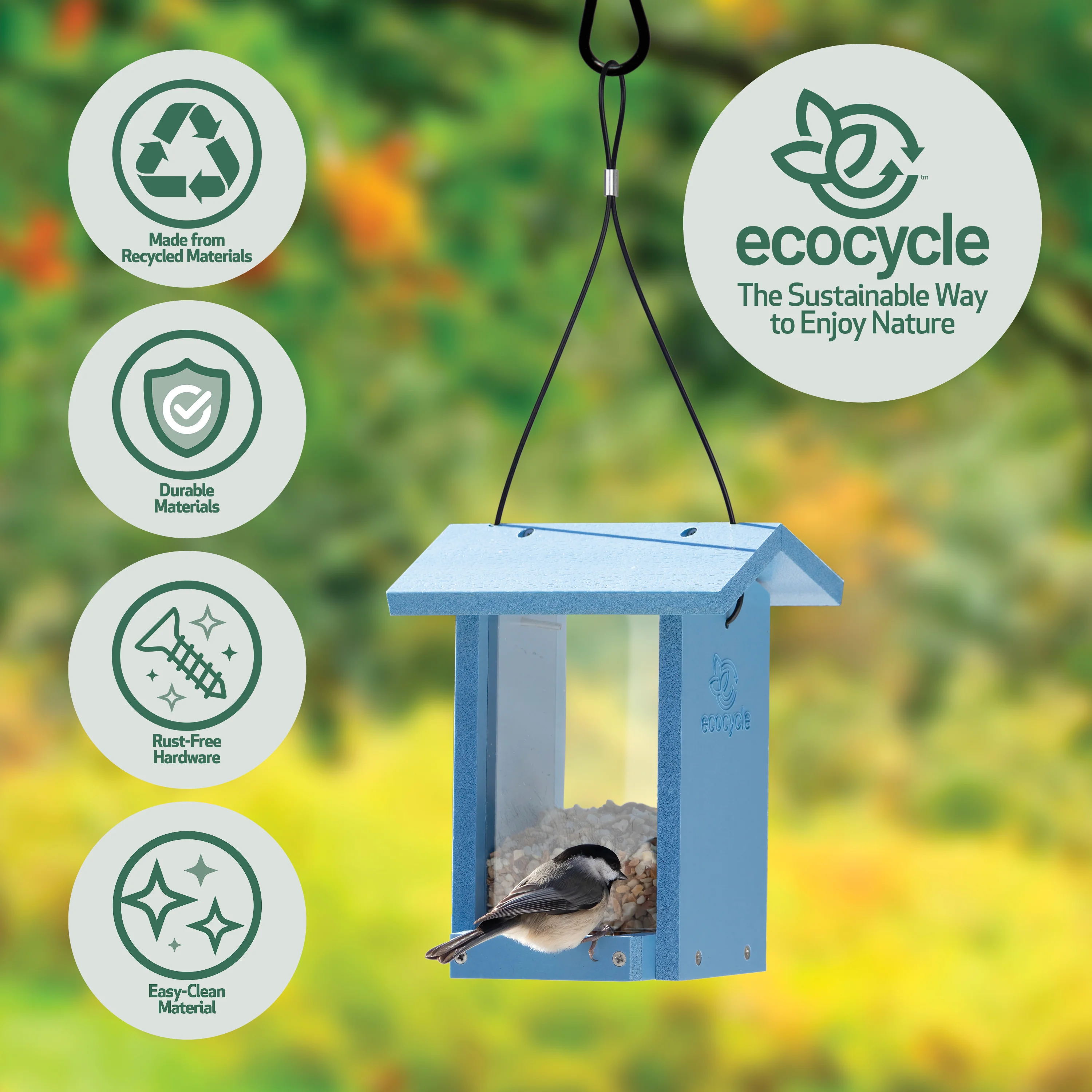Tasty Tidbit Recycled Plastic Bird Feeder - Image 3