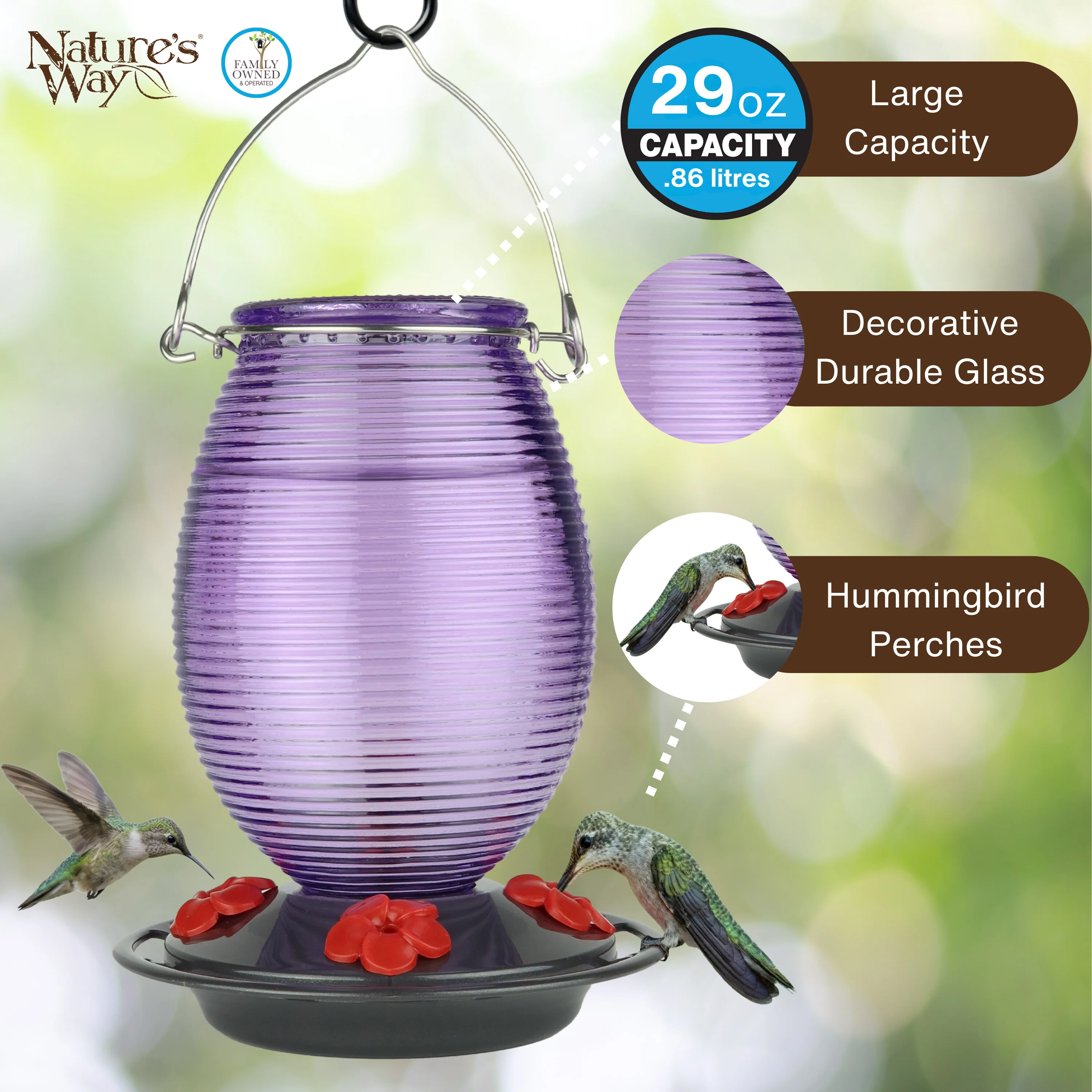 Twilight Dreams Antique Hummingbird Gravity Feeder - Image 4