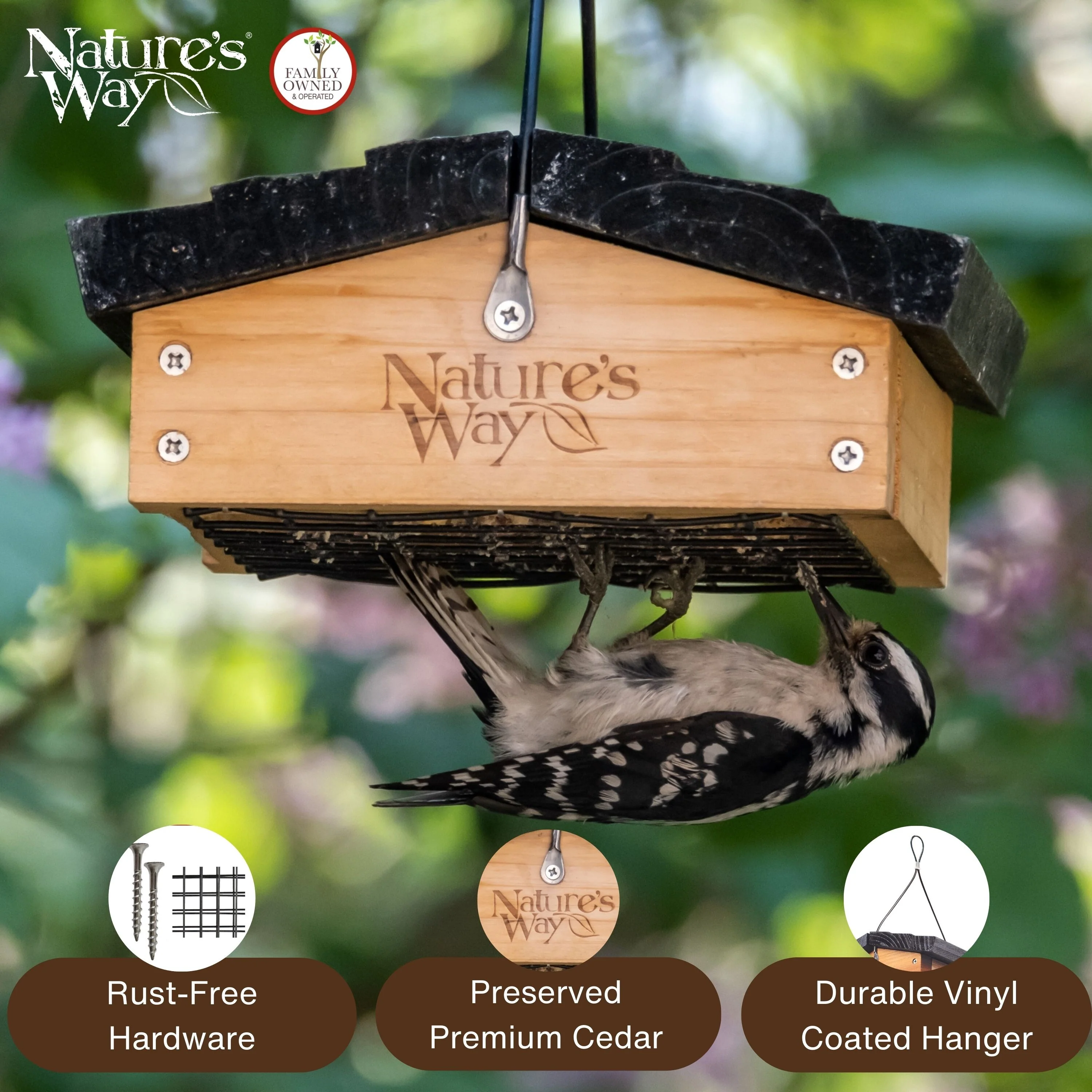Cedar Upside-Down Suet Feeder - Image 3