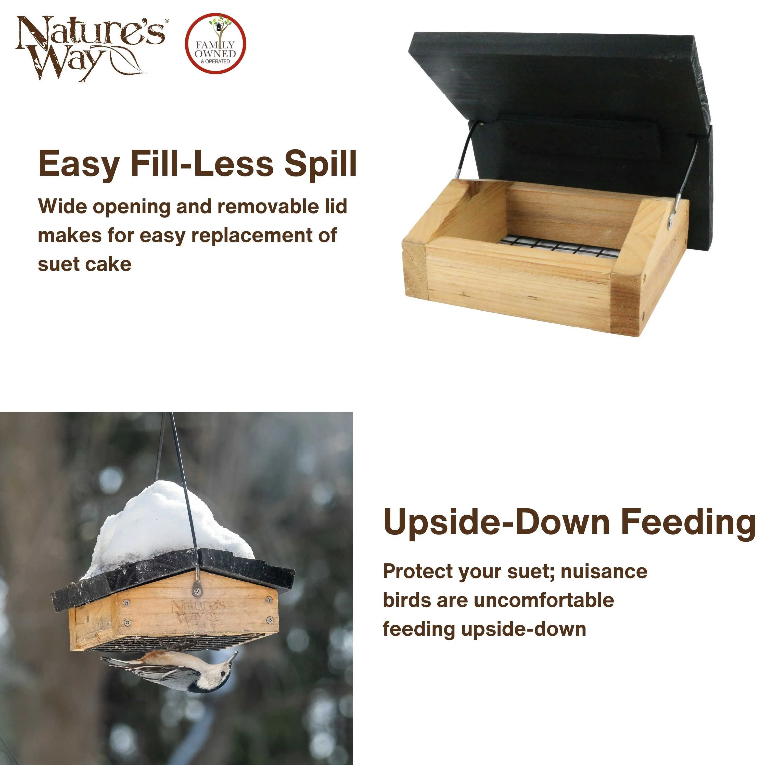 Cedar Upside-Down Suet Feeder - Image 4